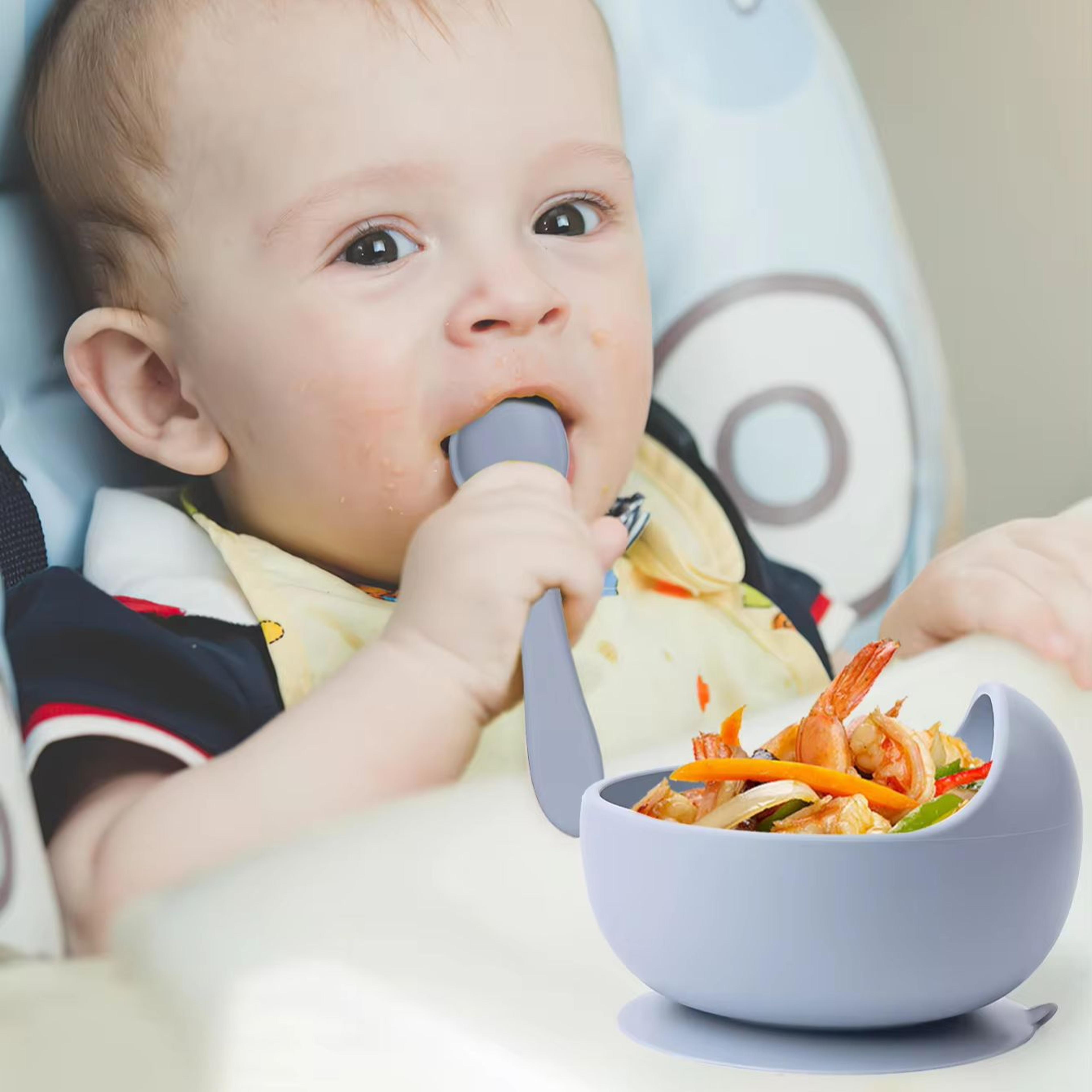 Infant Young Training Tableware Silicone Sucker Bowl Feeding Baby Supplementary Food Bowls For Lear 4