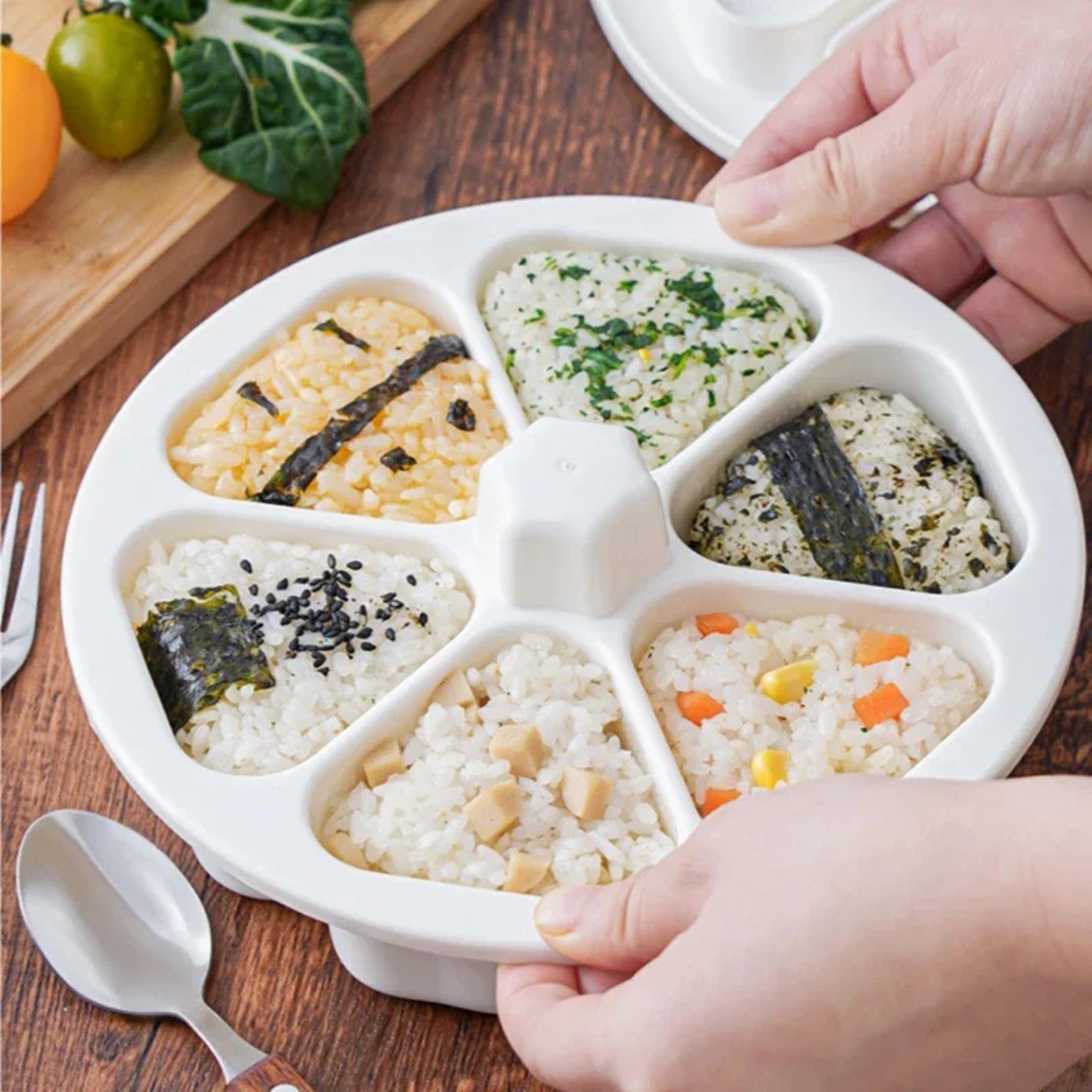 japanese sushi making kit, onigiri mould triangle bento box, rice ball making mold, homemade sushi press maker