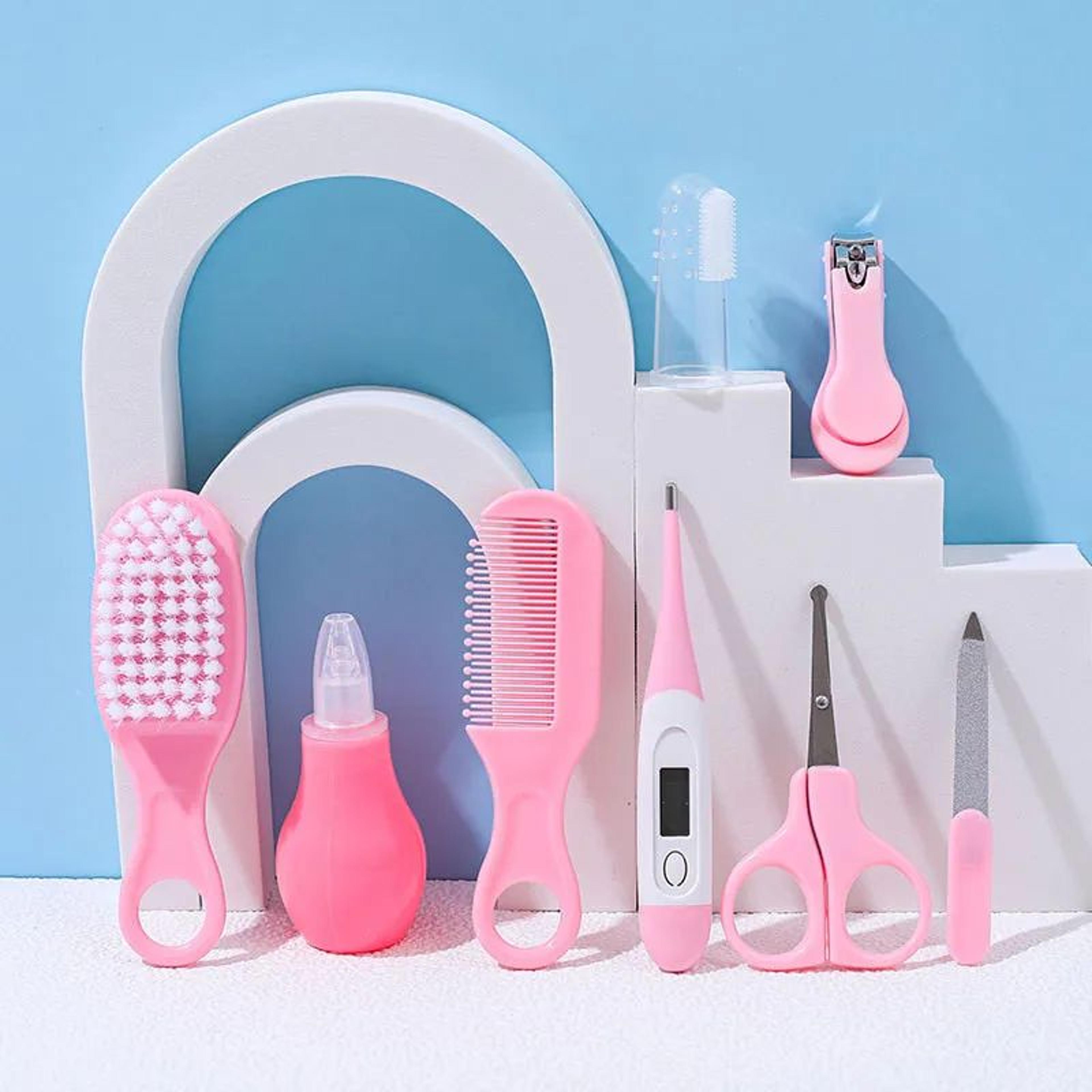 Baby Care Kit Kids Hair Nail Healthcare Thermometer Grooming Brush Kit Clipper Scissors Kid Toiletr 2