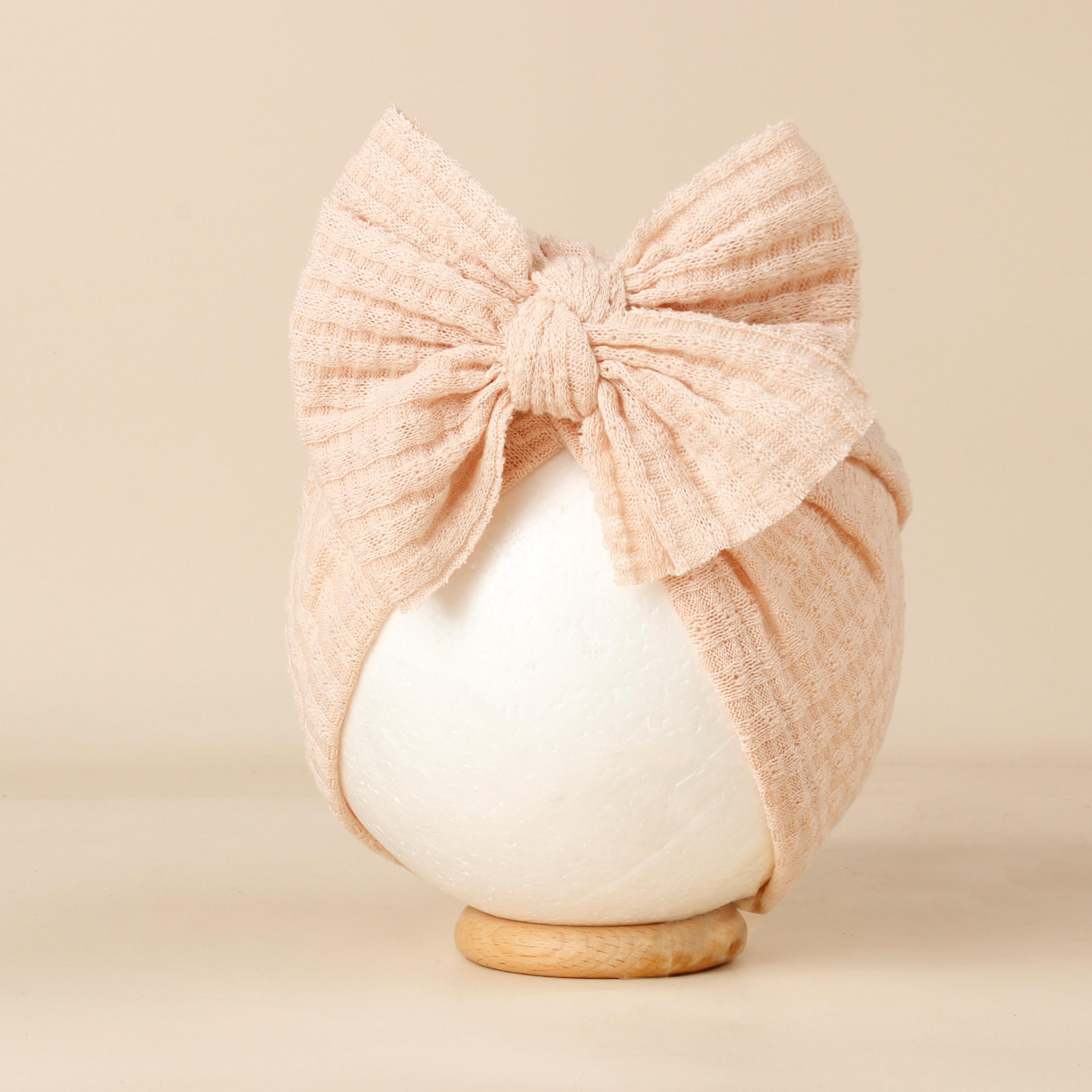 Cute Solid Color Baby Girls Turban Hat Lovely Bowknot Knitted Baby Hat Soft Newborn Infant Cap Bean 7