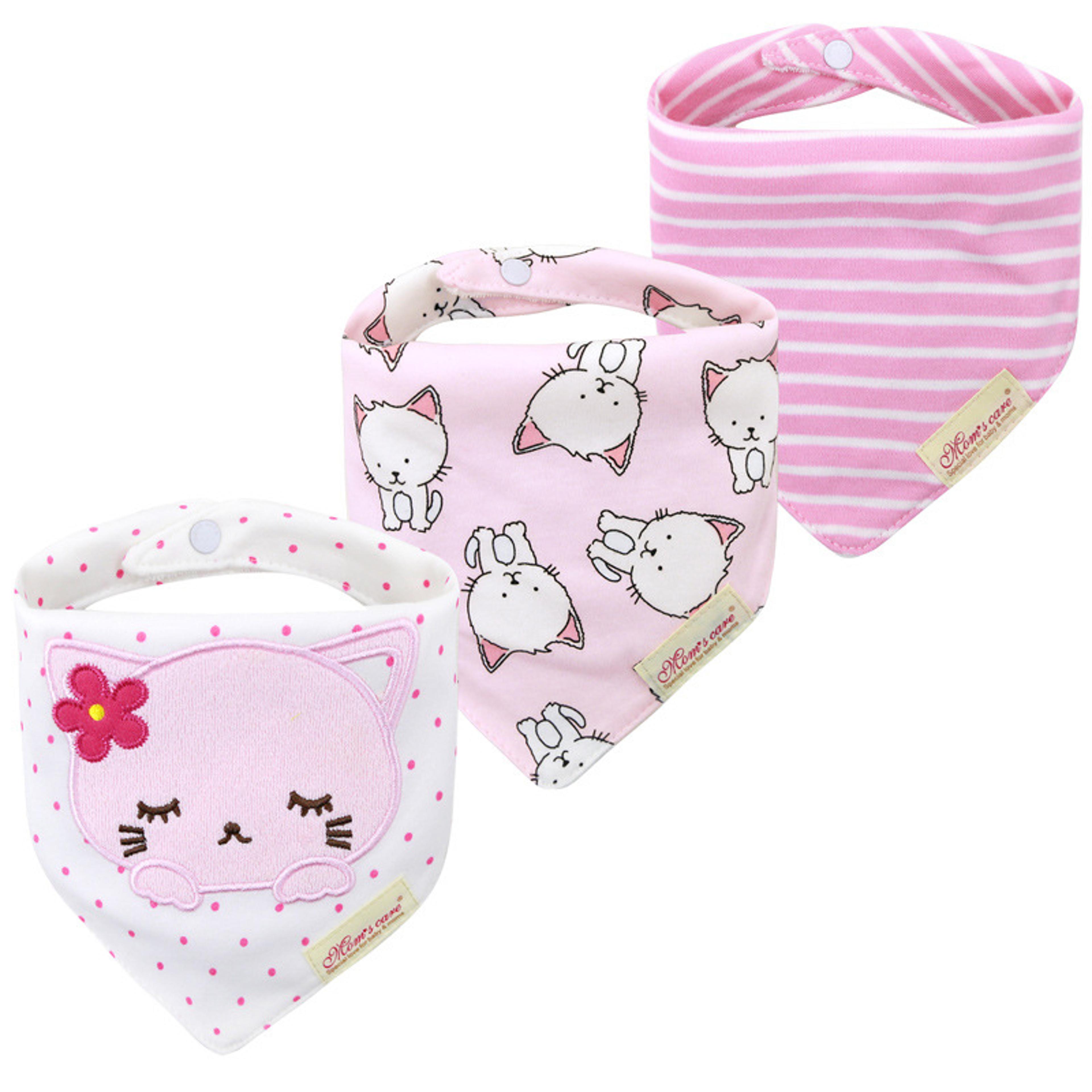 Childrens Bib Set Three Piece Baby Saliva Towel Bibs Dribble Ons Soft Boys And Girls Triangular Tow 5