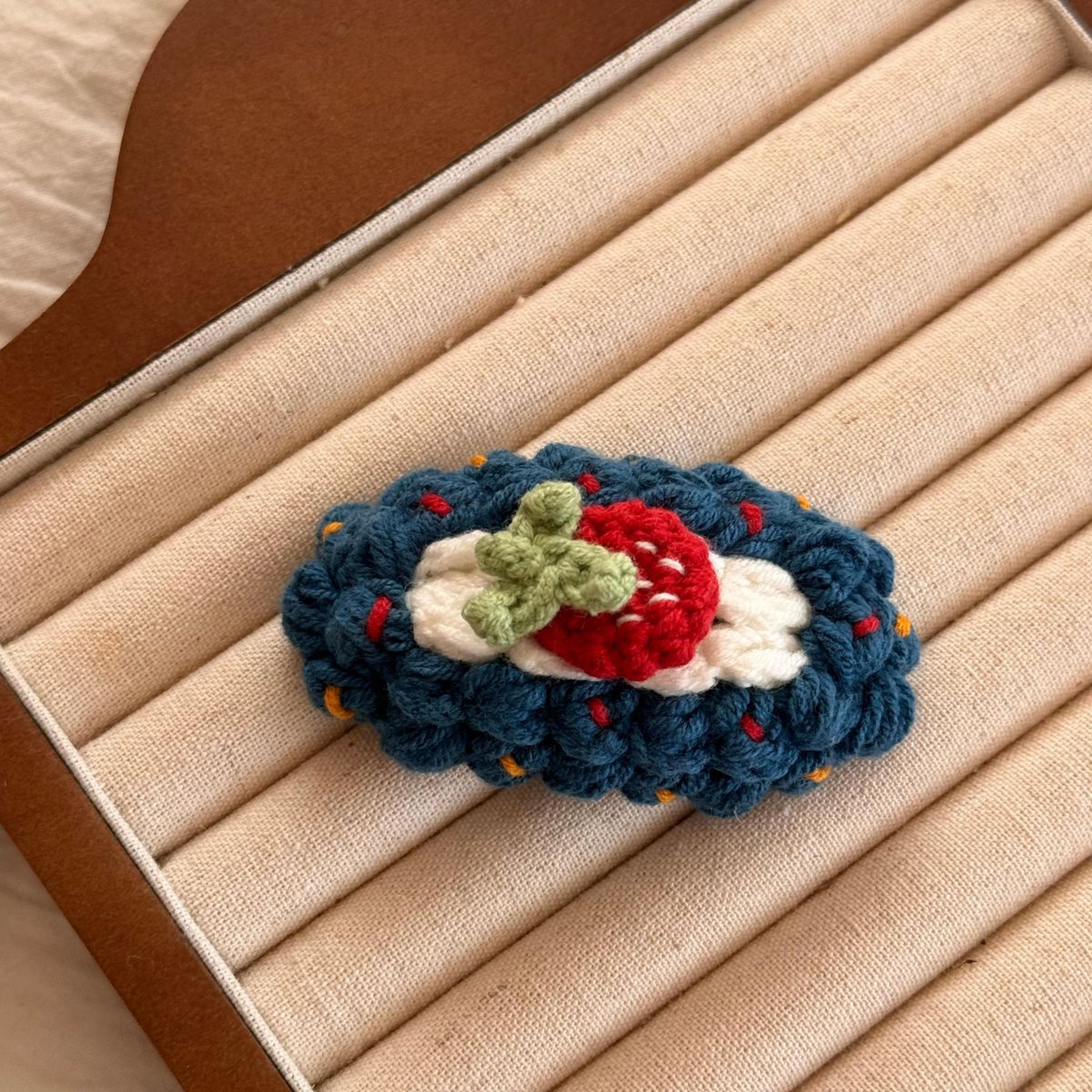 Cute Hairpin Cartoon Fruit Handmade Wool Crocheted Sweet Style Autumn And Winter BB Clip Bangs Clip 7