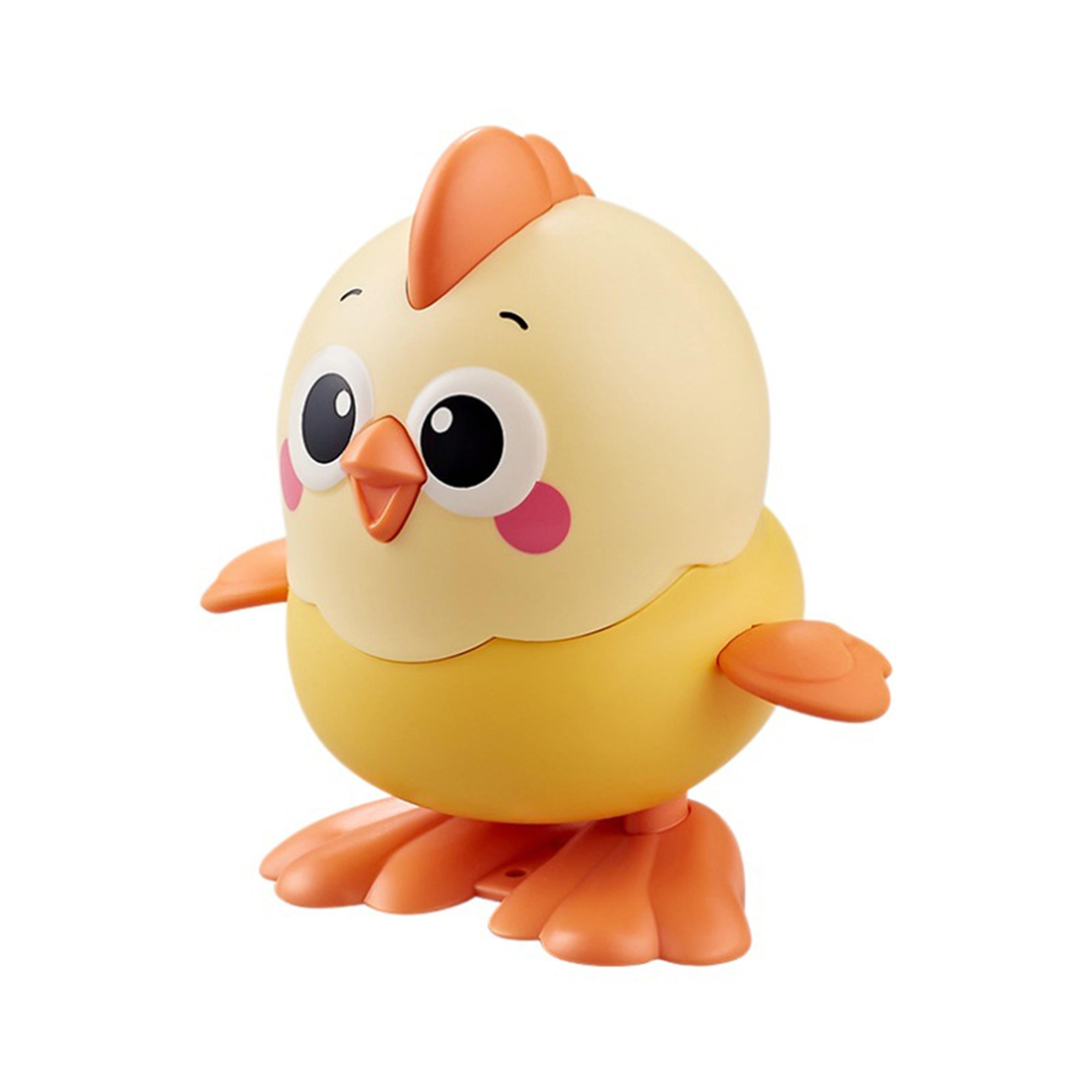 wind-up toy chicken for babies, new cartoon jumping little yellow chicken, fun realistic small animal that can run