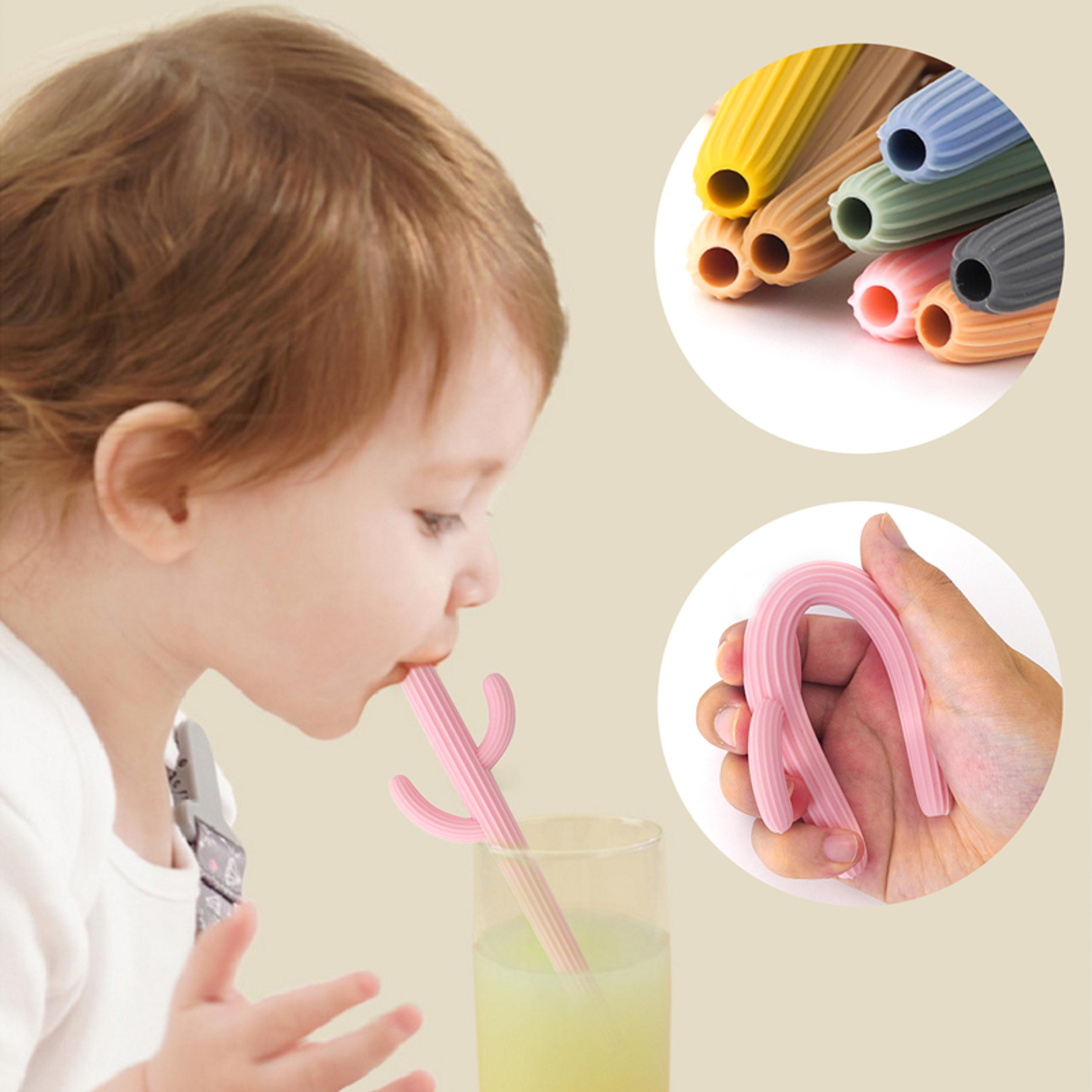 Cactus Shape Baby Shower Gifts Silicone Teethers Fidget Toys For Newborns Straw Teething Infant Che 5