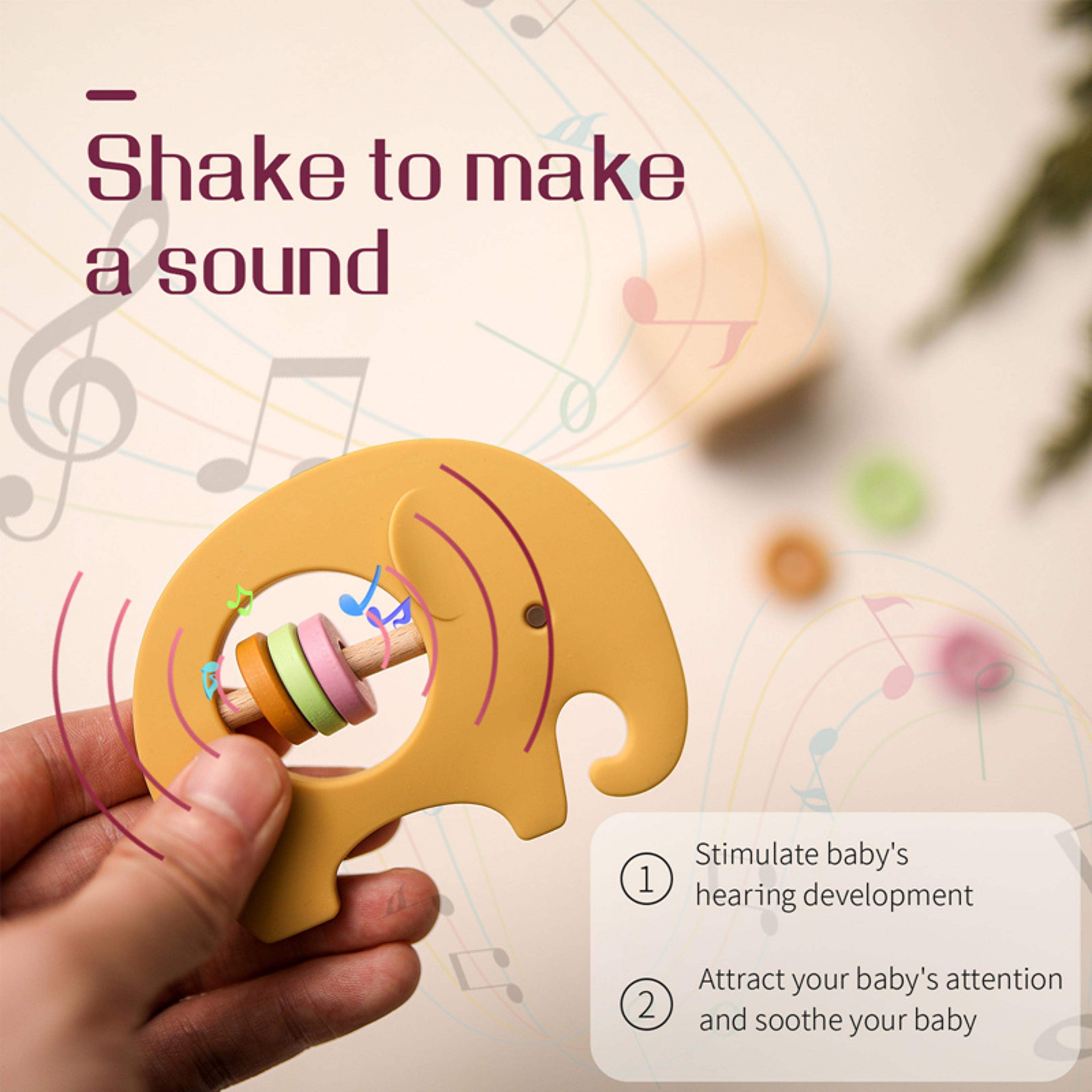 Silicone Baby Rattle Toy Cartoon Elephant For Teething BPAFree Play Gym 1