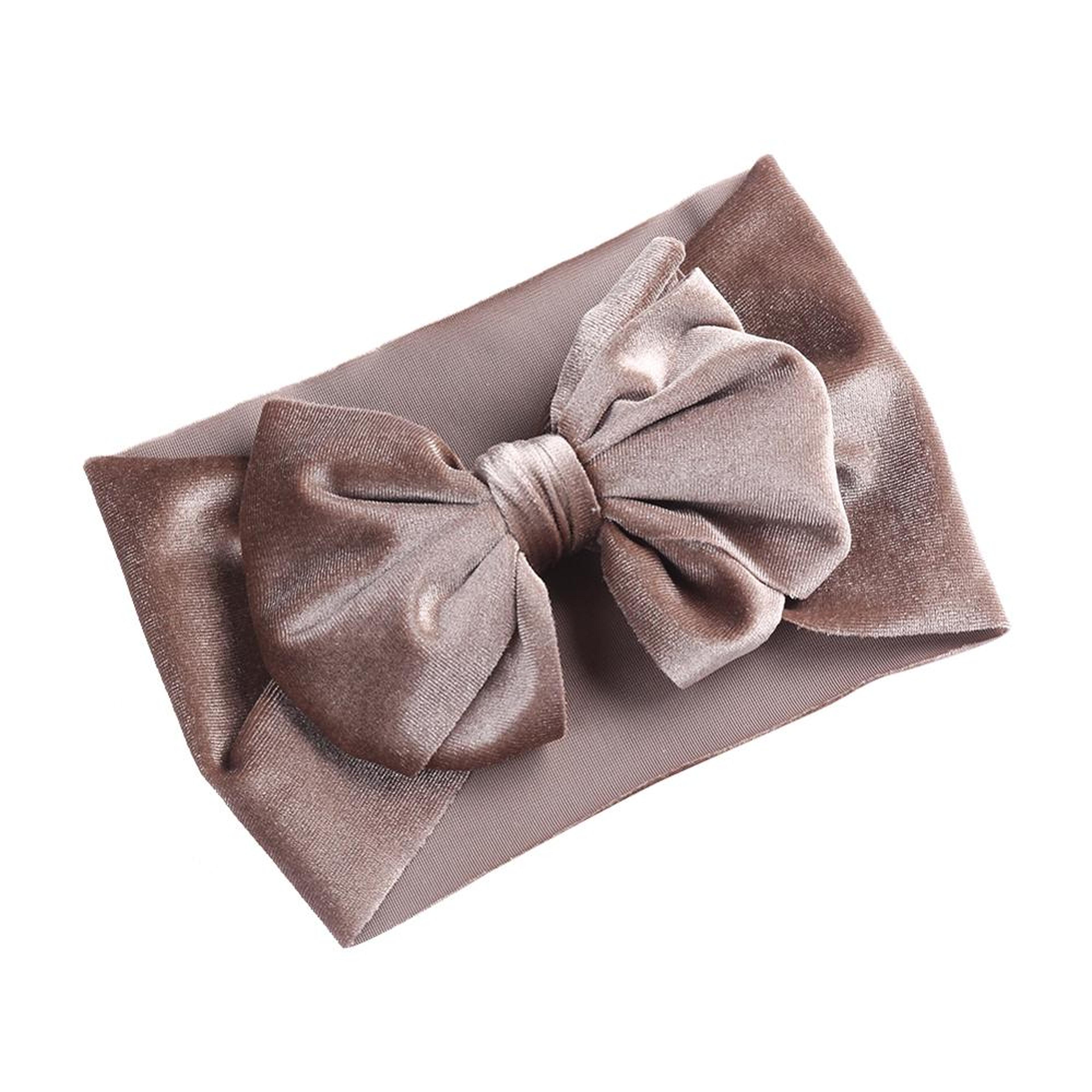 Handmade Elastic Hair Bands Solid Velvet Baby Bow Winter Headband For Newborn Boys Girls Boutique V 21