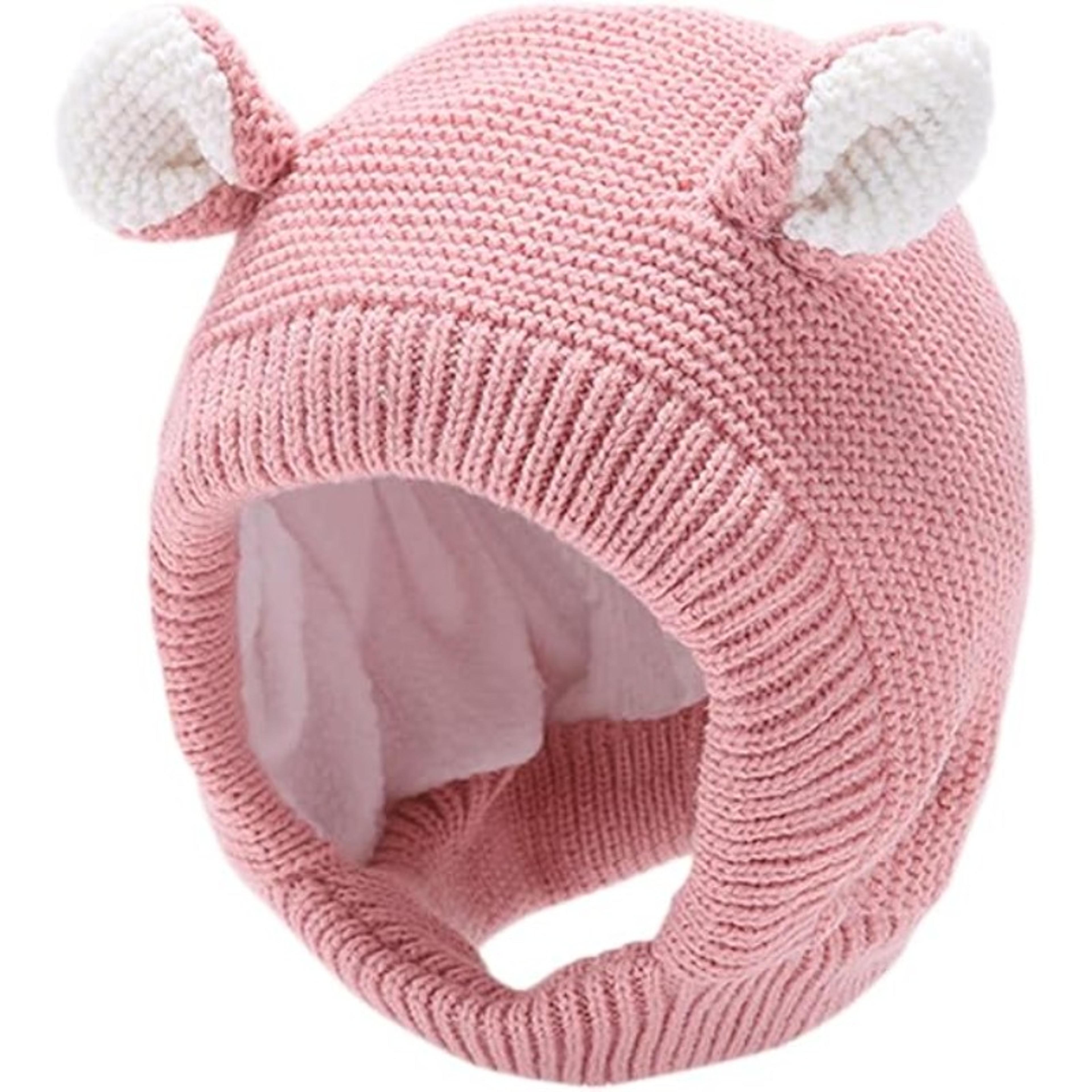 thick ear protection hat cute baby winter hat plush knitted