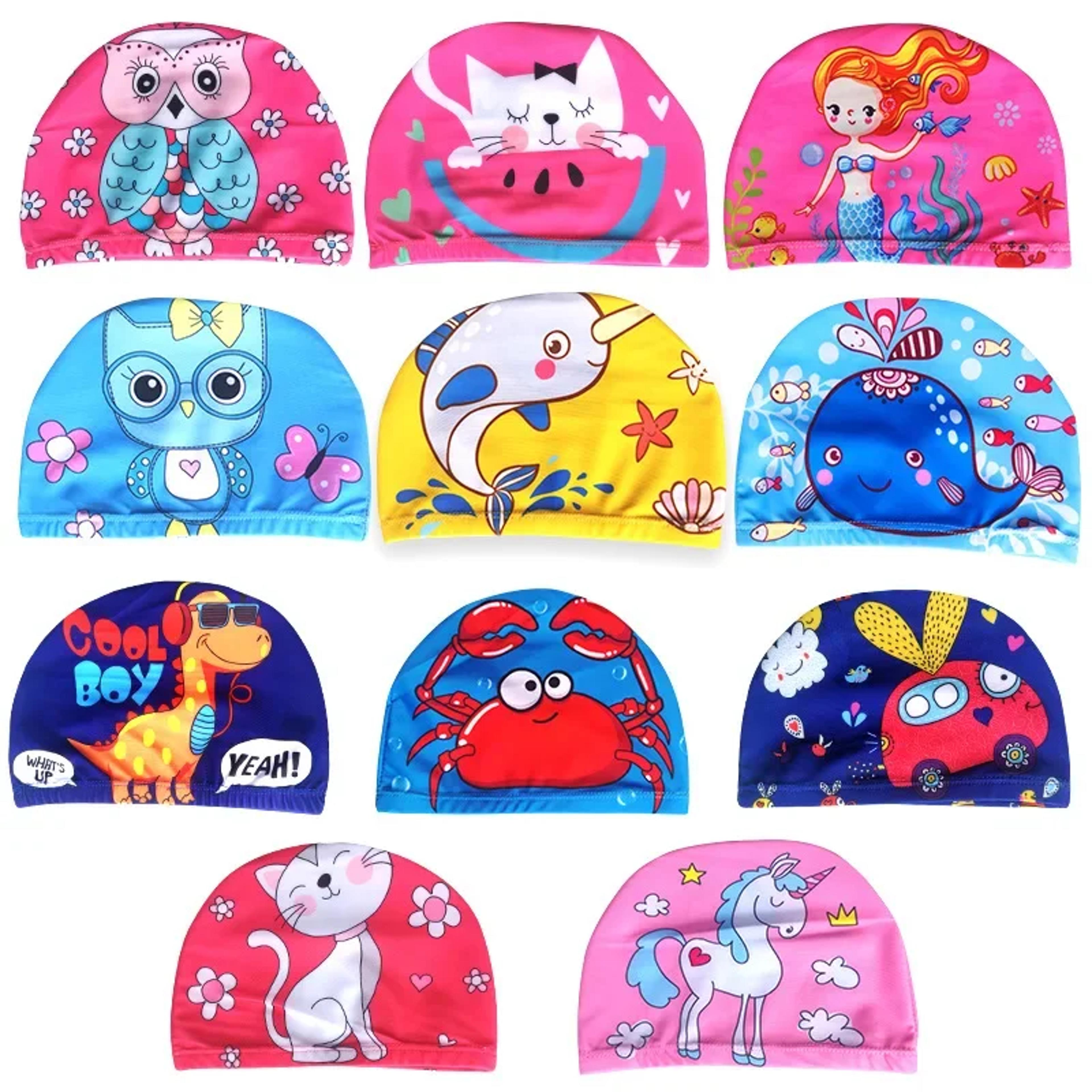 Waterproof Cute Cartoon Swimming Cap Ear Protection For Kids Boys And Girls Pool Sun Hat 1