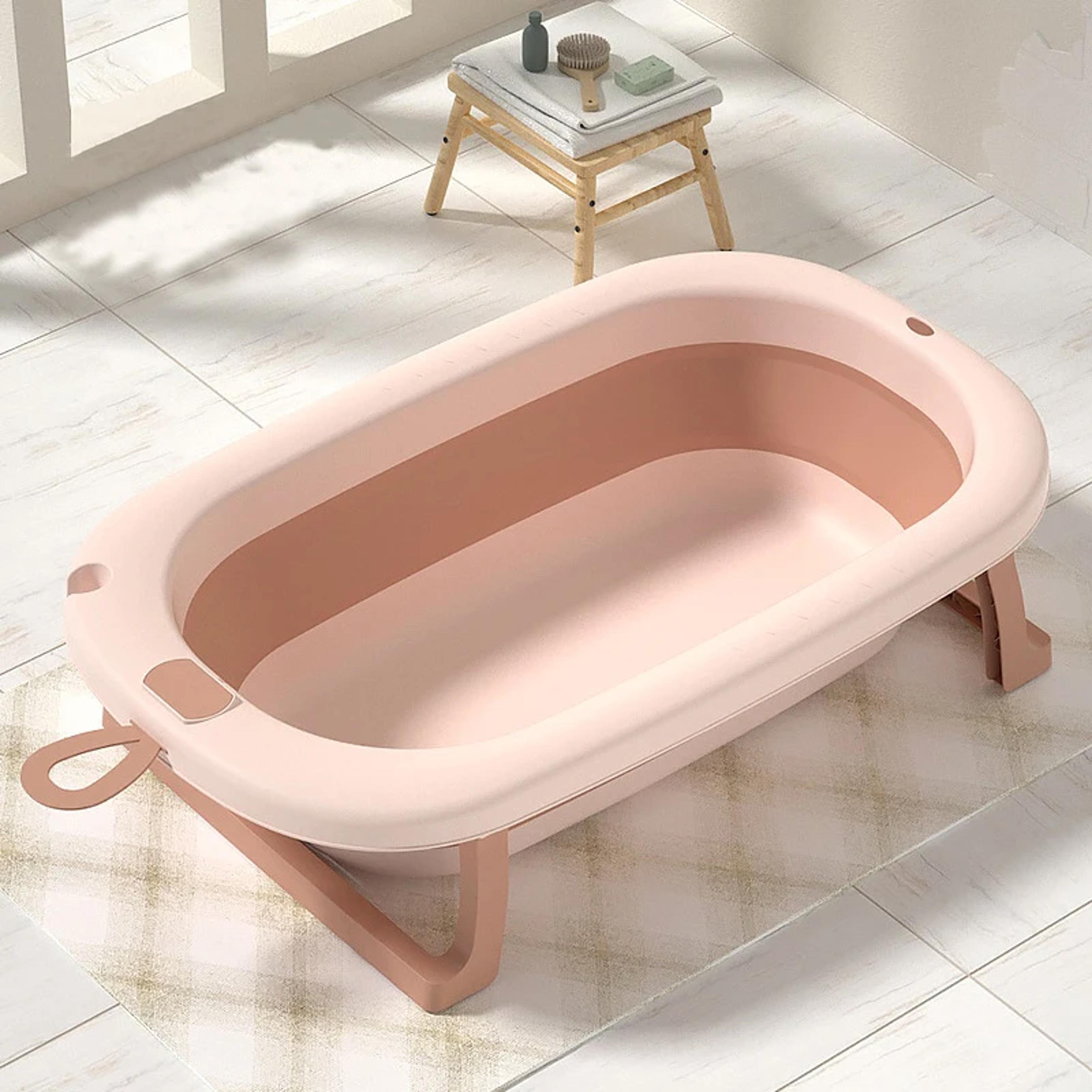 NonSlip Foot Bath Bucket Realtime Temperature Folding Silicone Baby Bathtub For Safe Bathing Experi 5