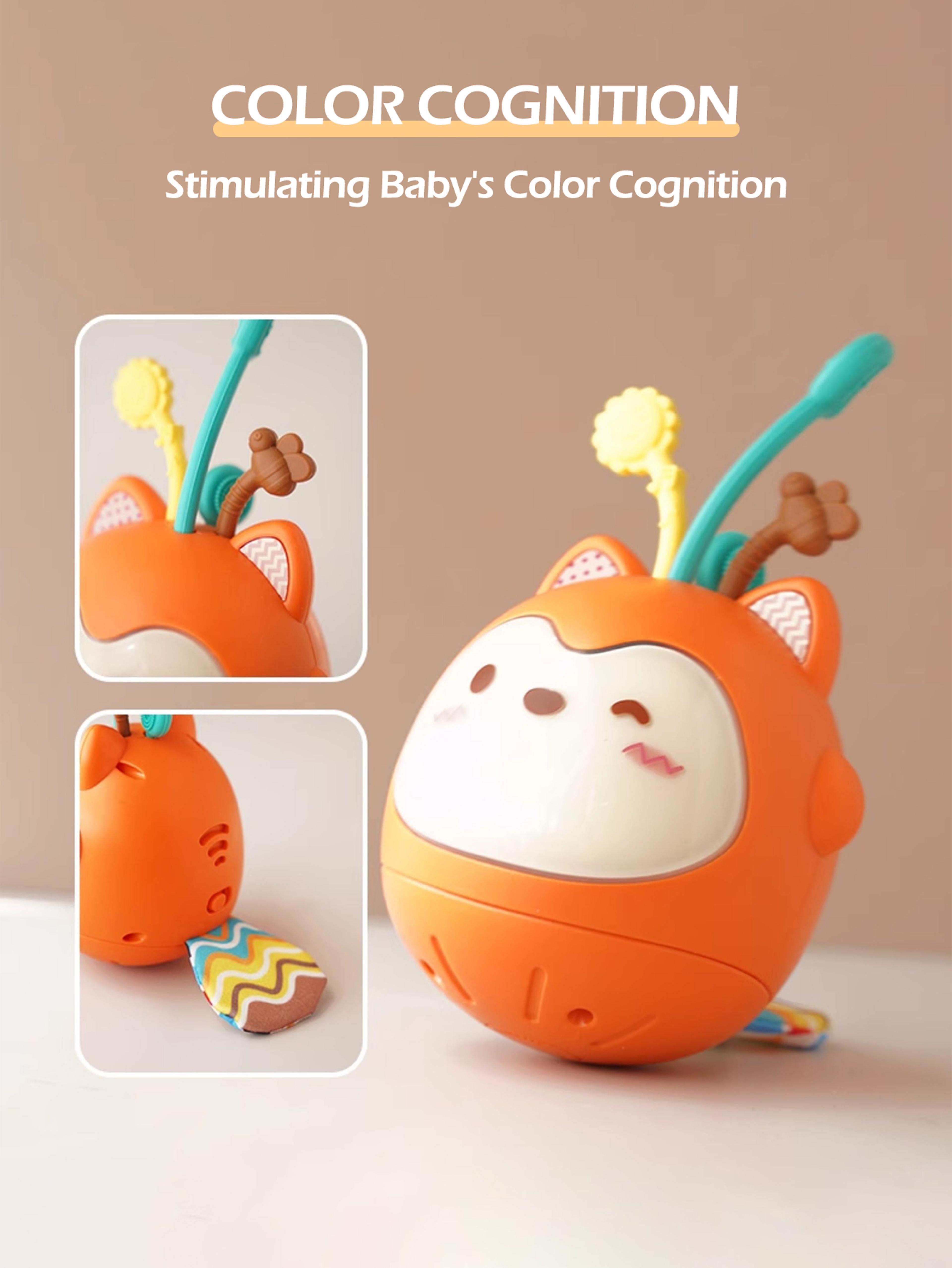 Head Up Training Baby Teether Toy With Sound And Light Little Fox Crawling Bumbler Gift 3