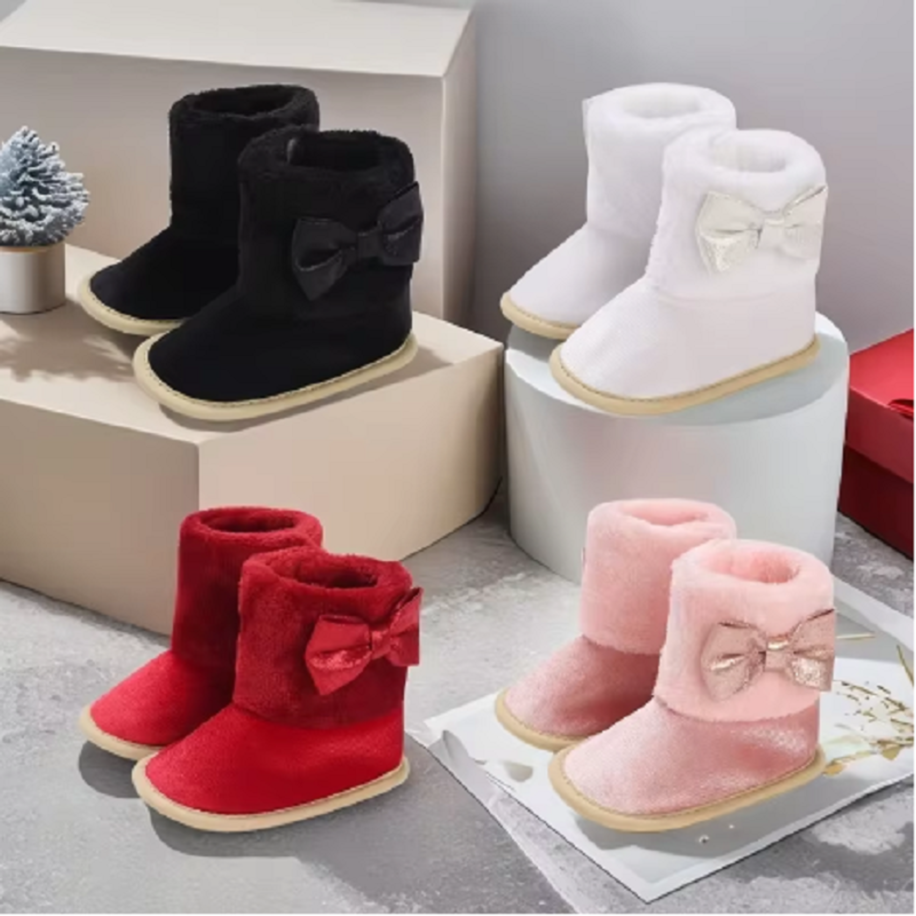 warm baby shoes, soft soled sneakers, velvet snow boots for boys and girls