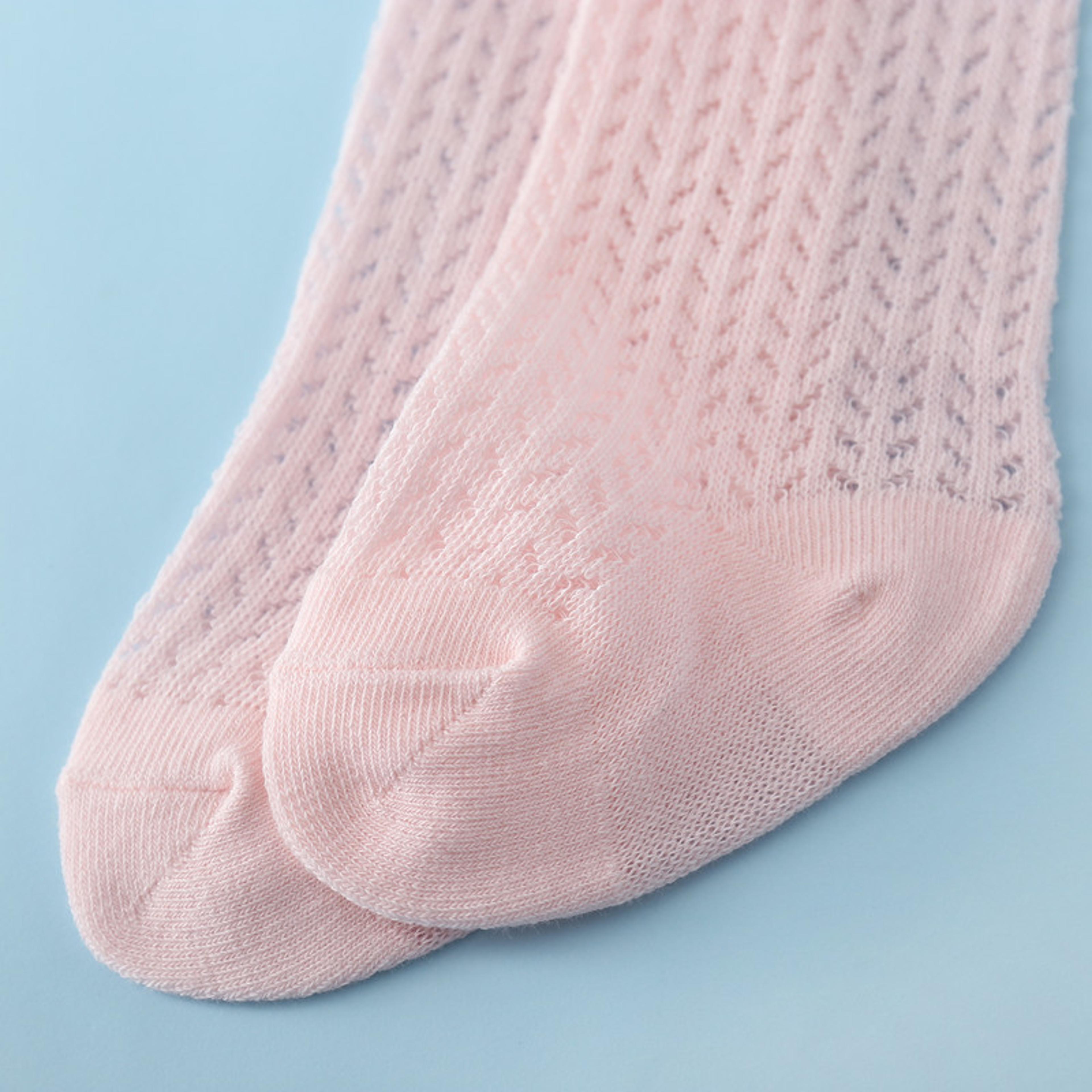 Summer Mesh Baby Knee Socks Baby Girl Socks Baby Bow Cotton Toddler Non Slip Infant Long Newborn Ba 3