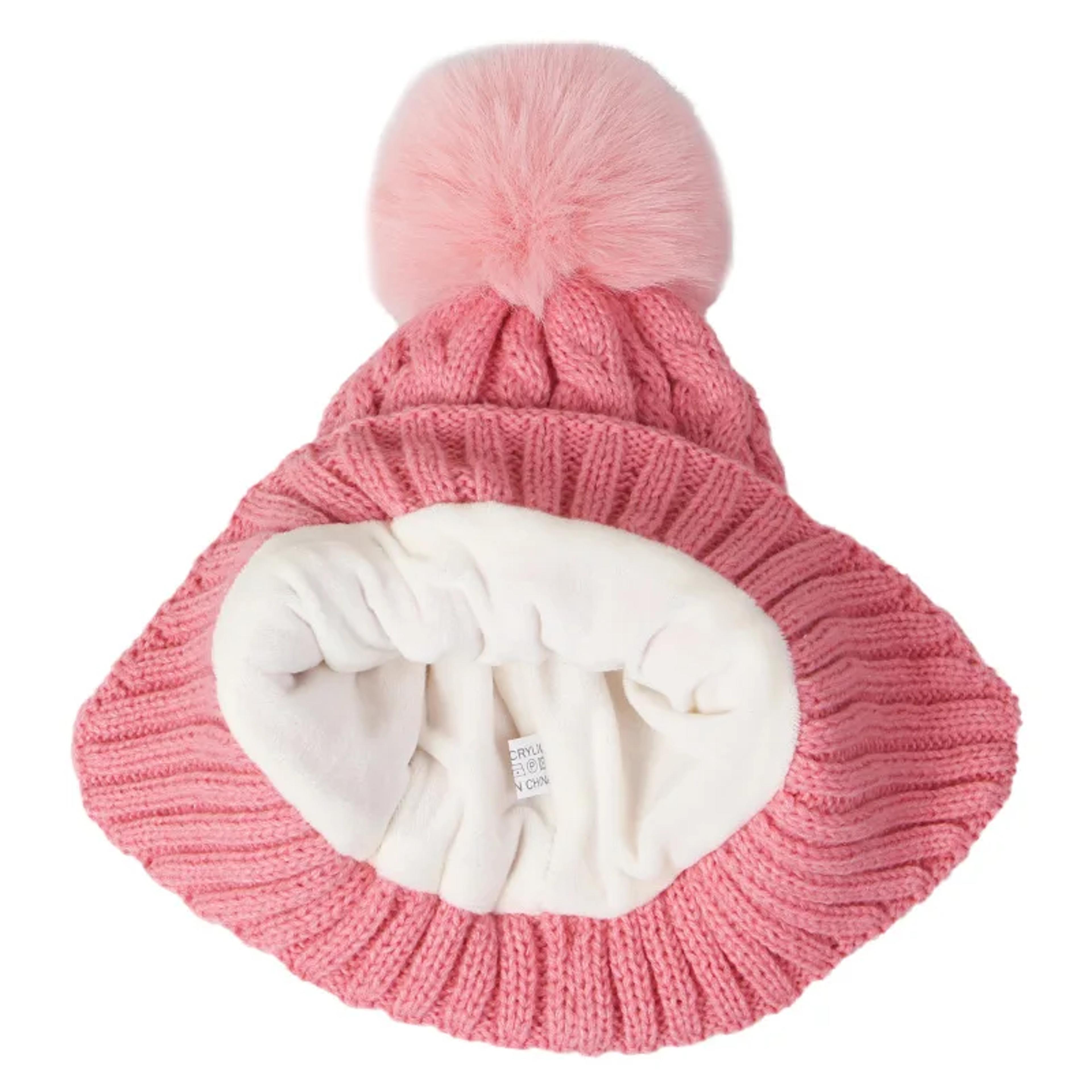 Knitted Thickened Warm Single Set Girl And Boy Hat Scarf And Glove Set Stretch Fit Lightweight Wint 4