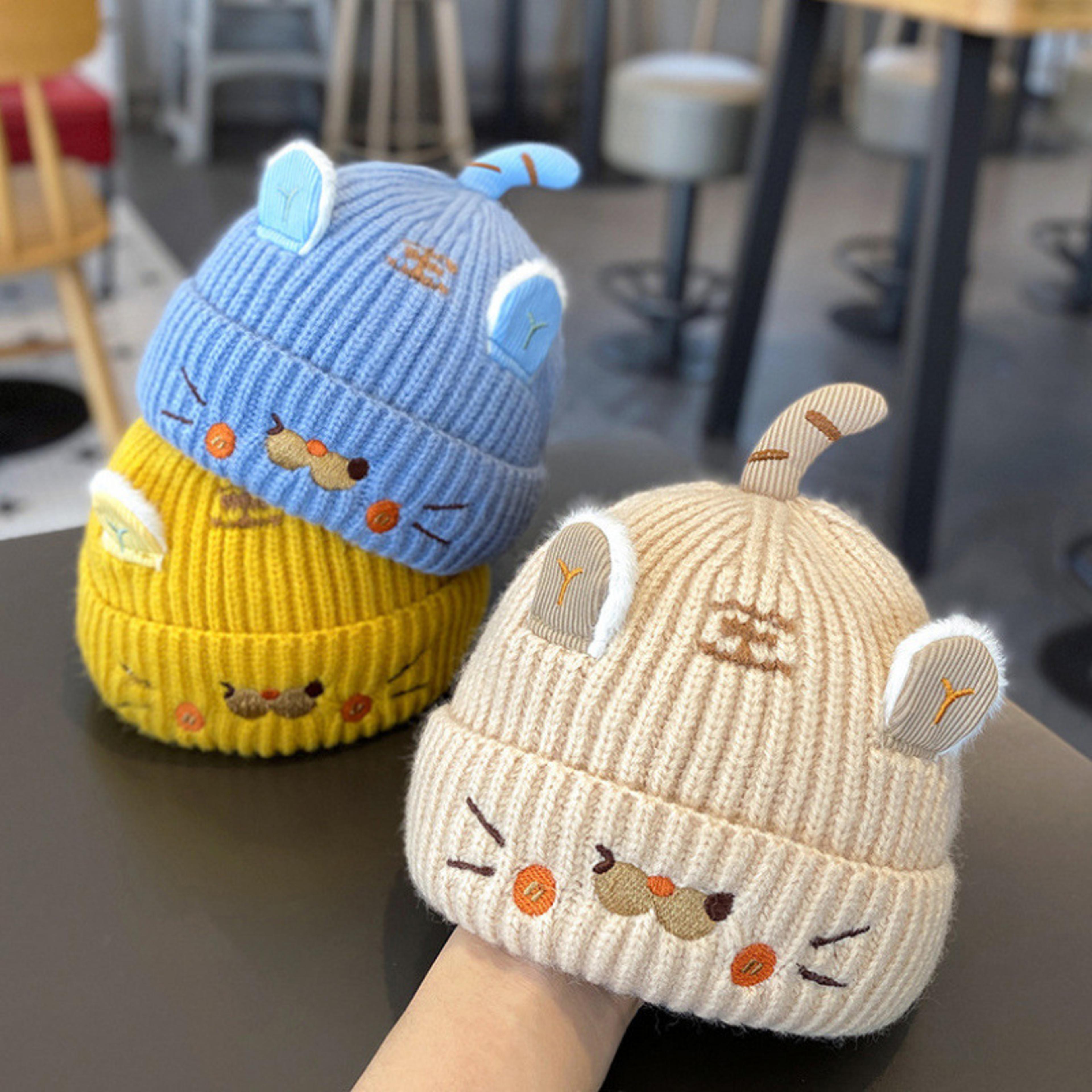 Autumn And Winter Cute Super Adorable Knitted Baby Hat Cartoon Little Tiger EarProtecting Beanie Fo 2