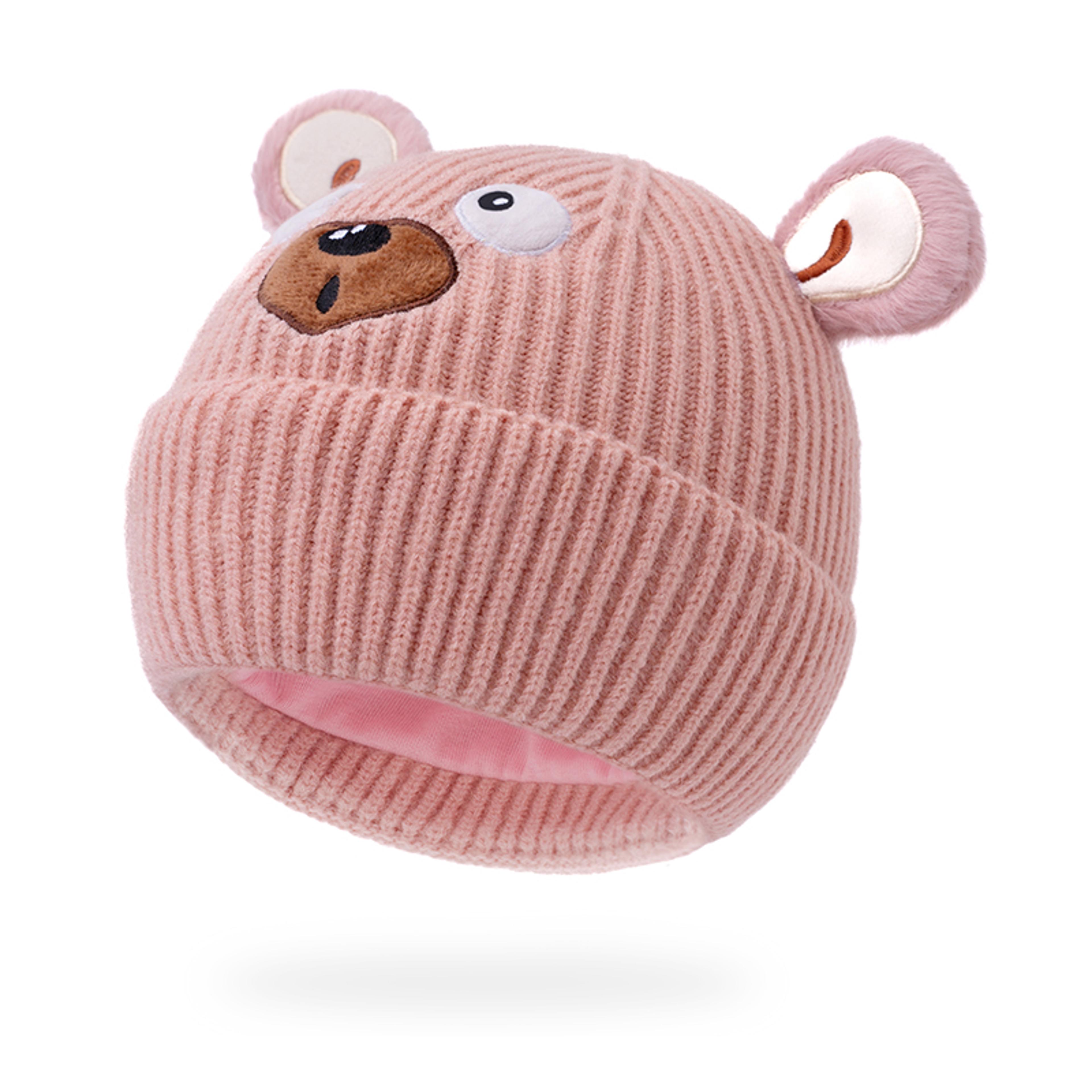 Cute And Versatile Childrens Autumn And Winter Bear Hat And Scarf Set Perfect For Boys And Girls 2