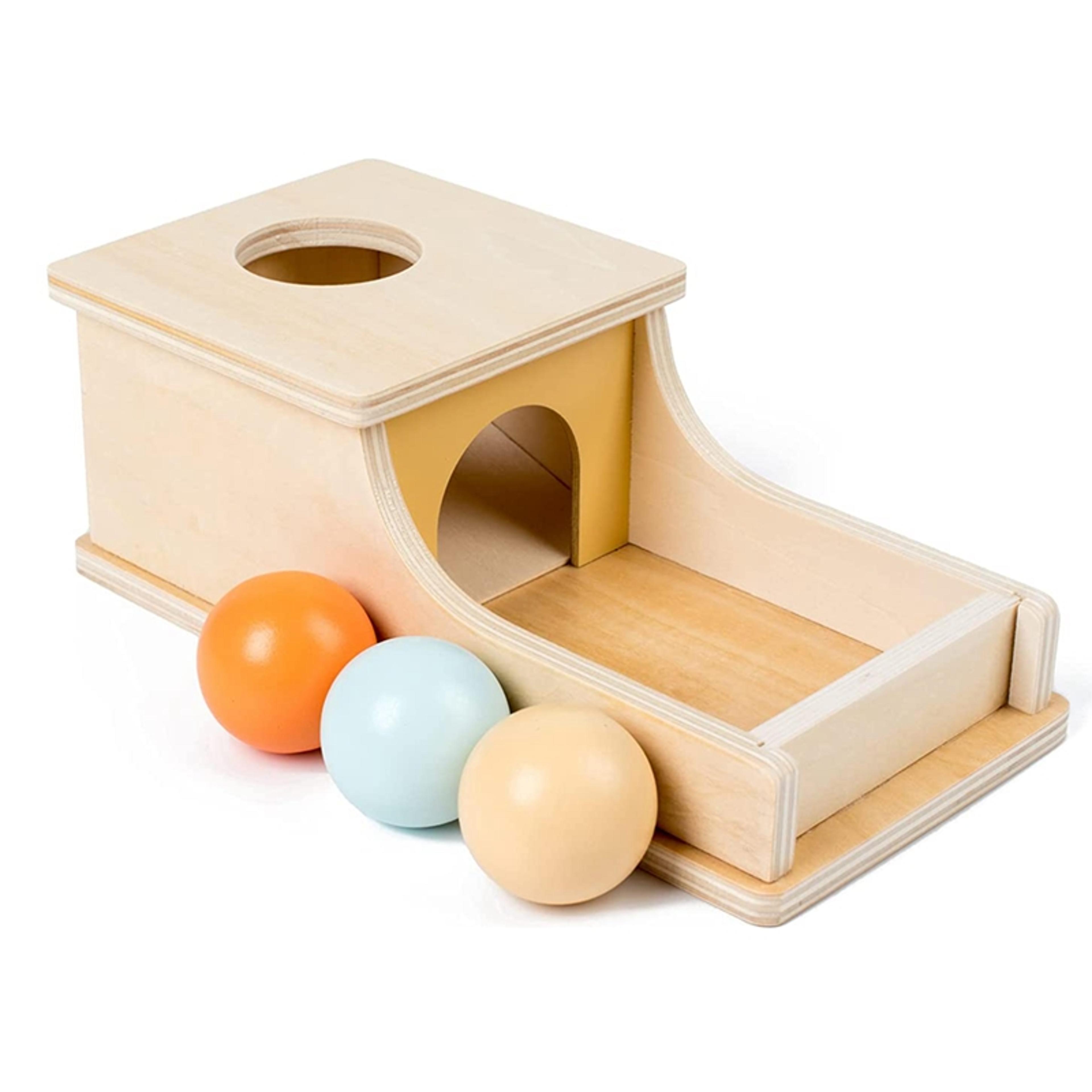 Drawer Game Early Education Montessori Wooden Pitch Ball Box Preschool Learning Training Toy 1