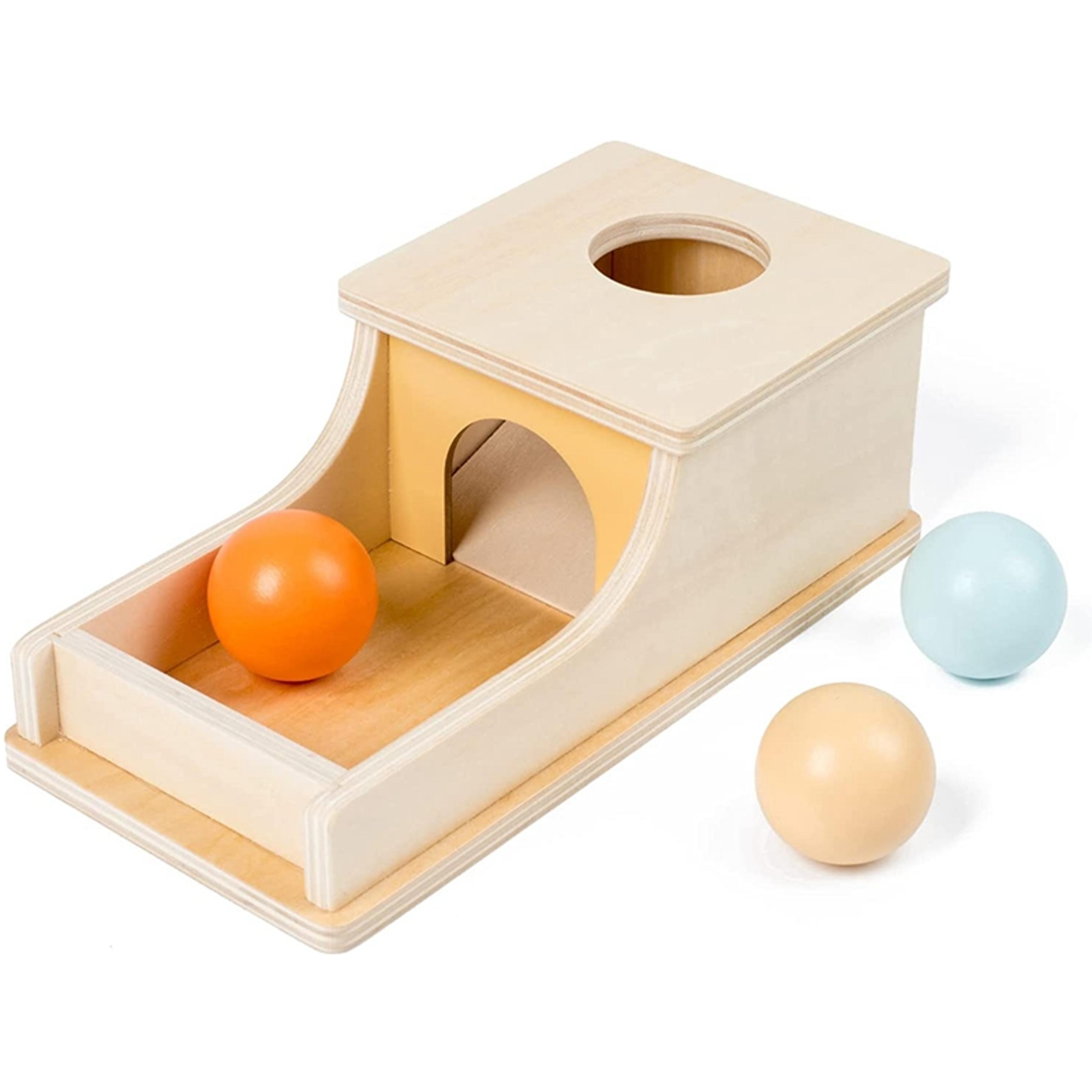 Drawer Game Early Education Montessori Wooden Pitch Ball Box Preschool Learning Training Toy 5