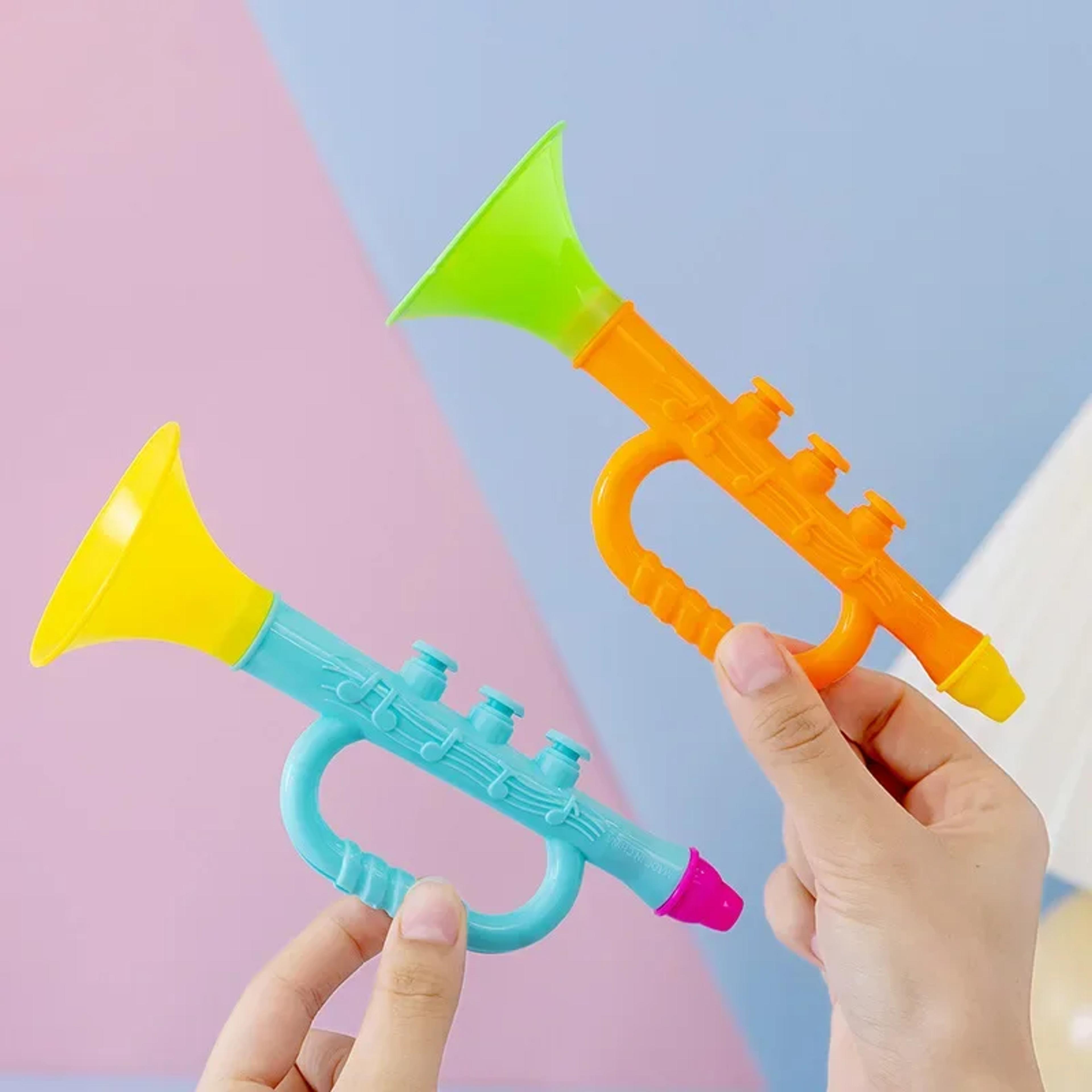 educational toy baby music instruments, colorful musical games for kids, early montessori children trumpet random color