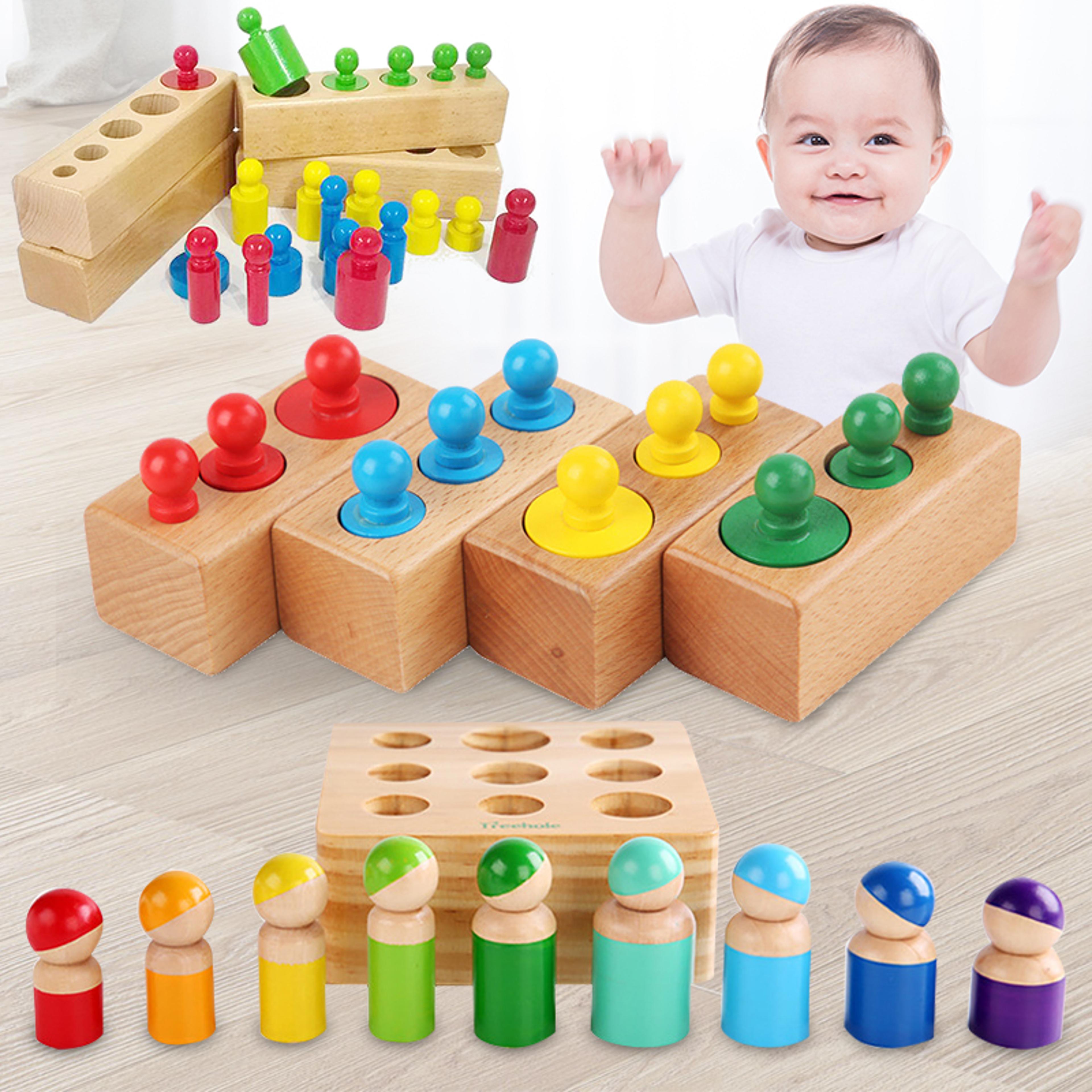 montessori cylinder puzzle wooden preschool learning toy