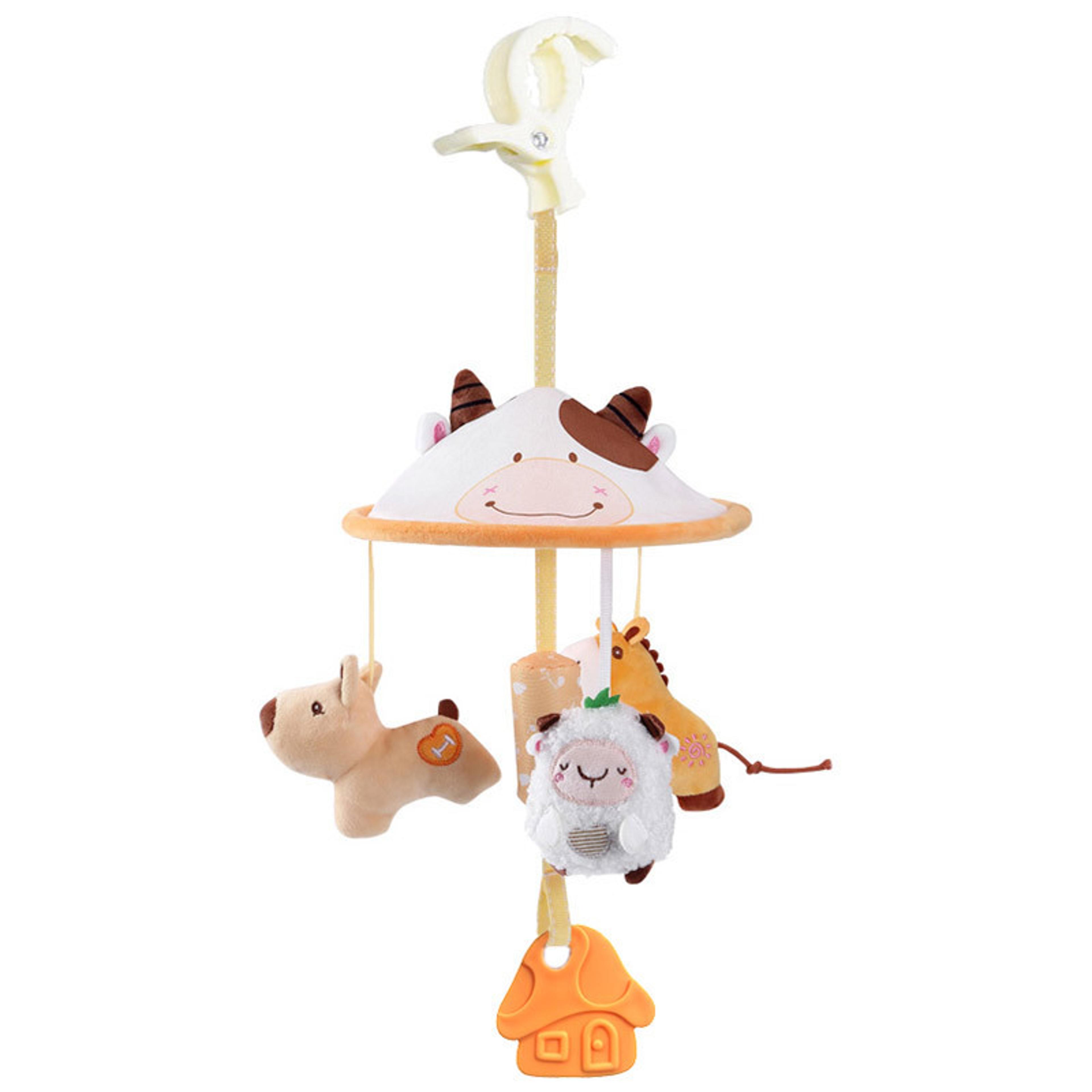 Crib Hanging Music Box Infant Rattle With Toy Bracket Bed Bell Car Seat Toy For Newborn Baby Girl A 4