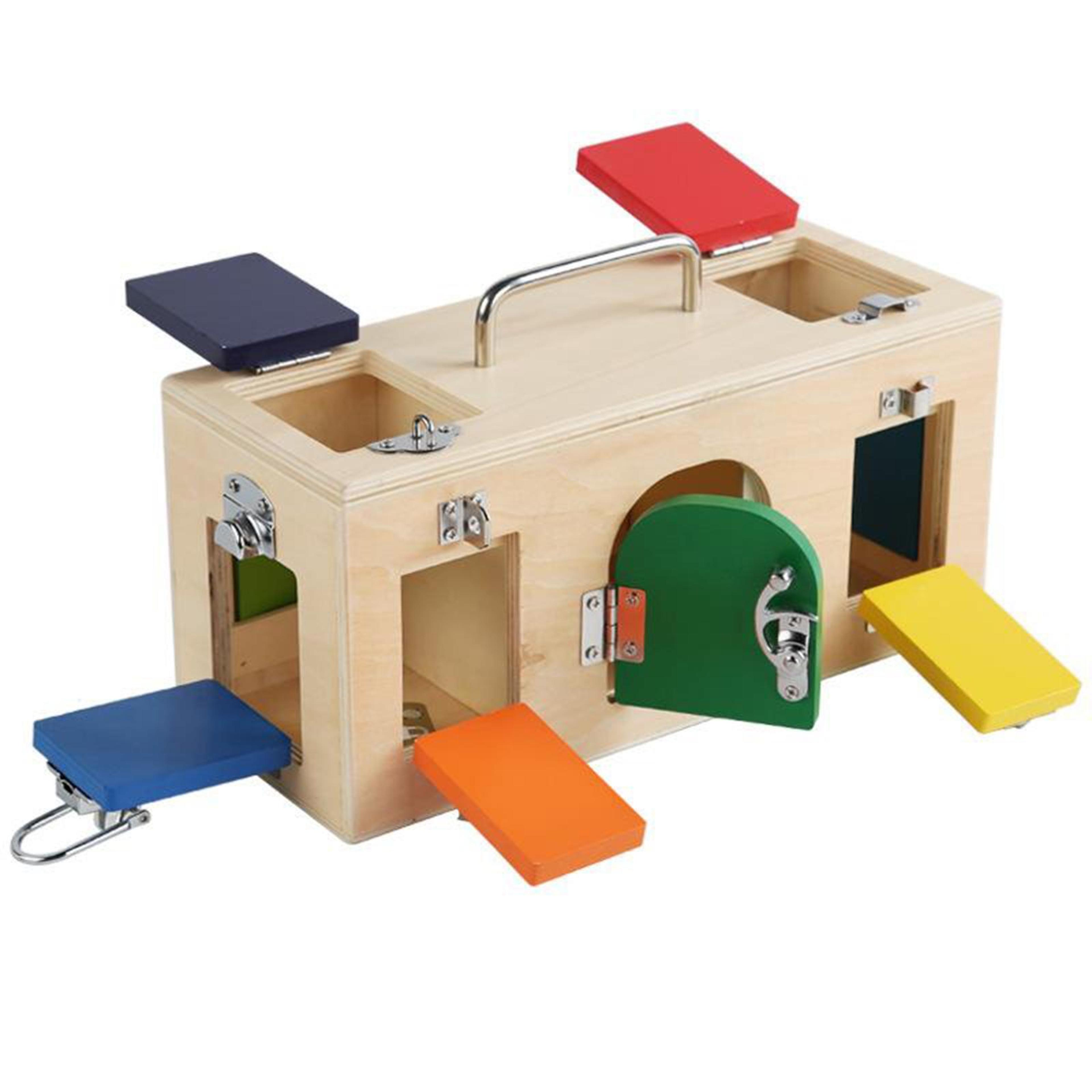 Montessori Wooden Busy Box Educational Lock Latch Box Early Learning Kids Toys Perfect Christmas Gi 4