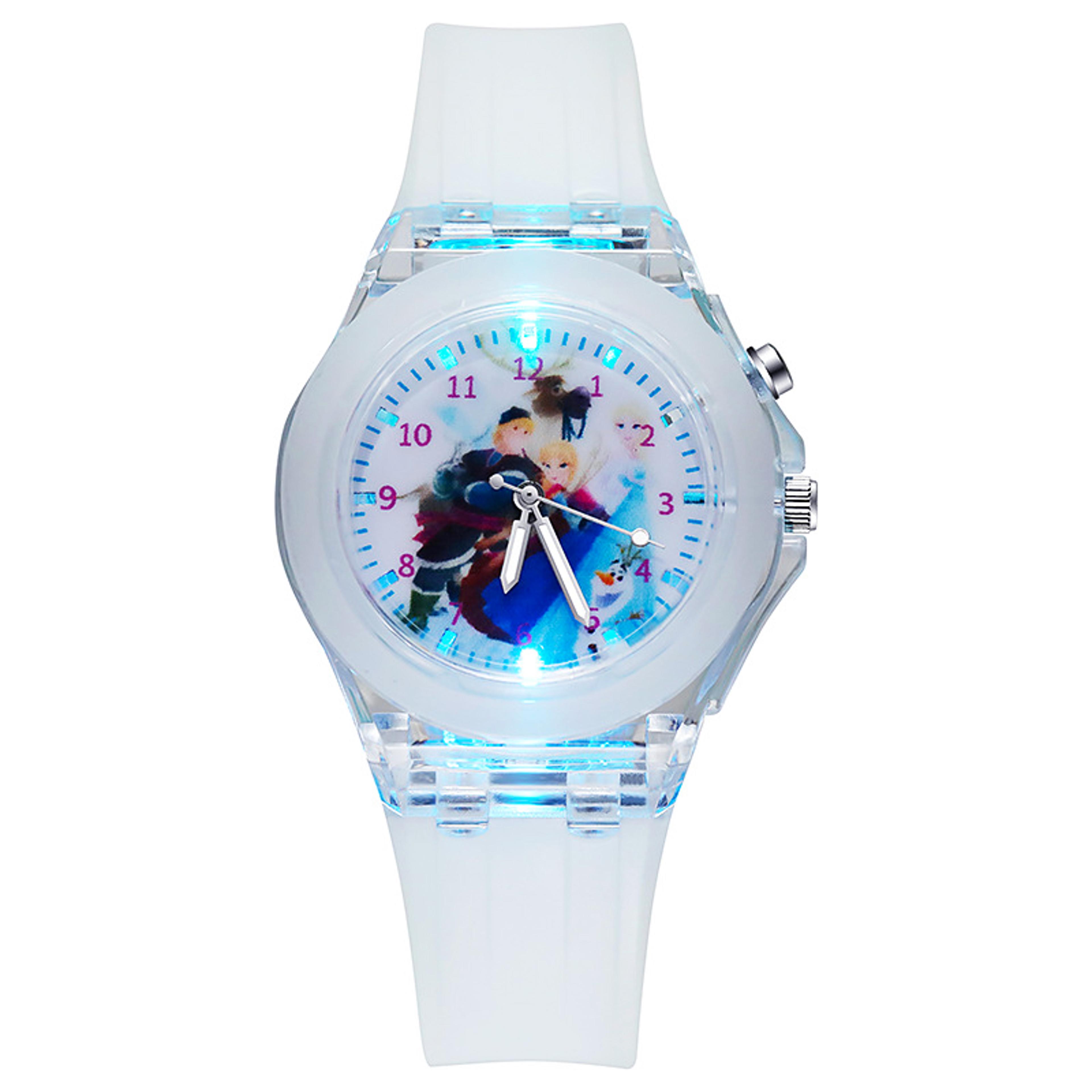 Silicone Strap Disney Kids Watches For Girls Princess Elsa Frozen Sophia Flash Light Children Women 11