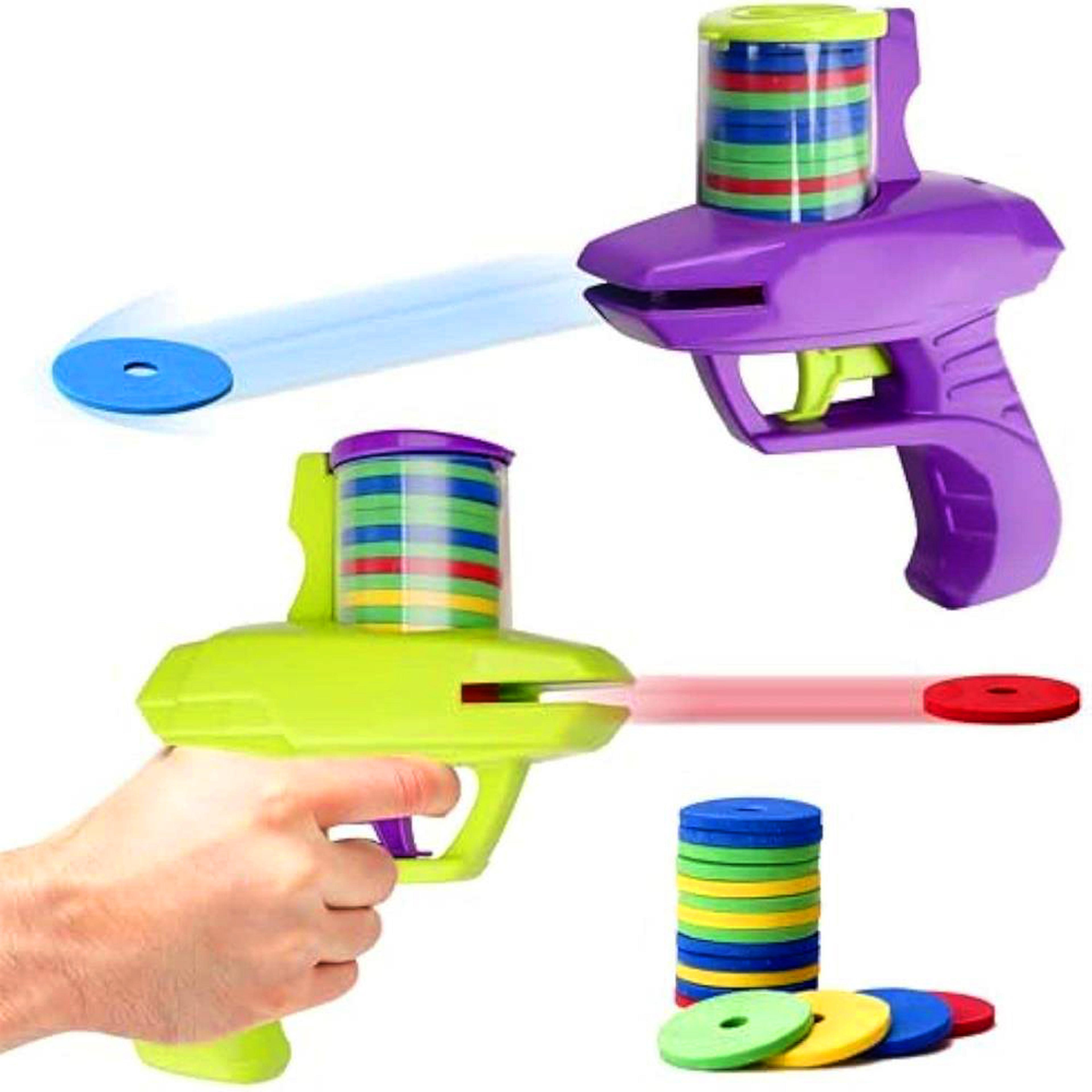 Flying Disc Foam Gun Toy For Kids Outdoor Parentchild Interactive Launcher Toy 1