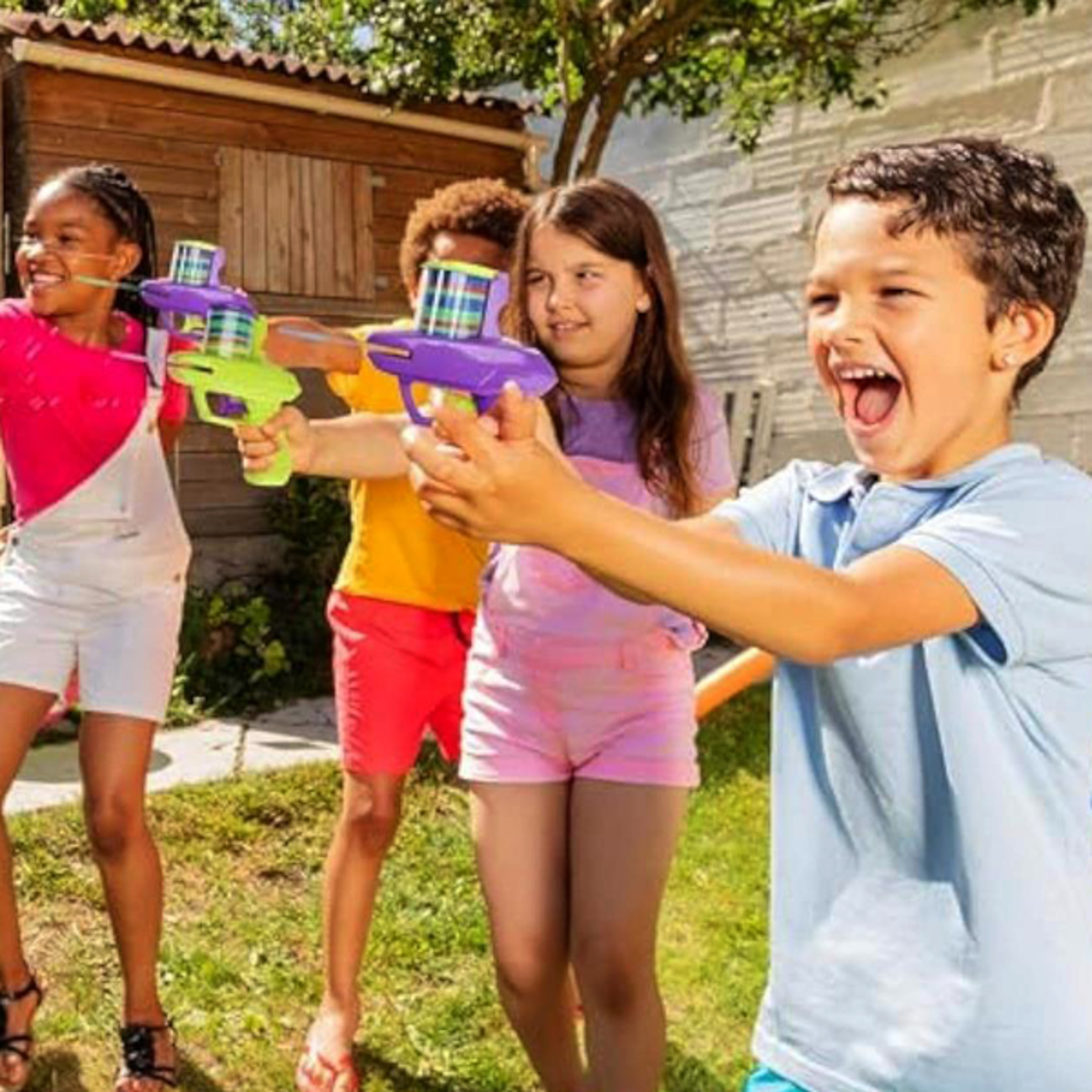 flying disc foam gun toy for kids, outdoor parent-child interactive launcher toy