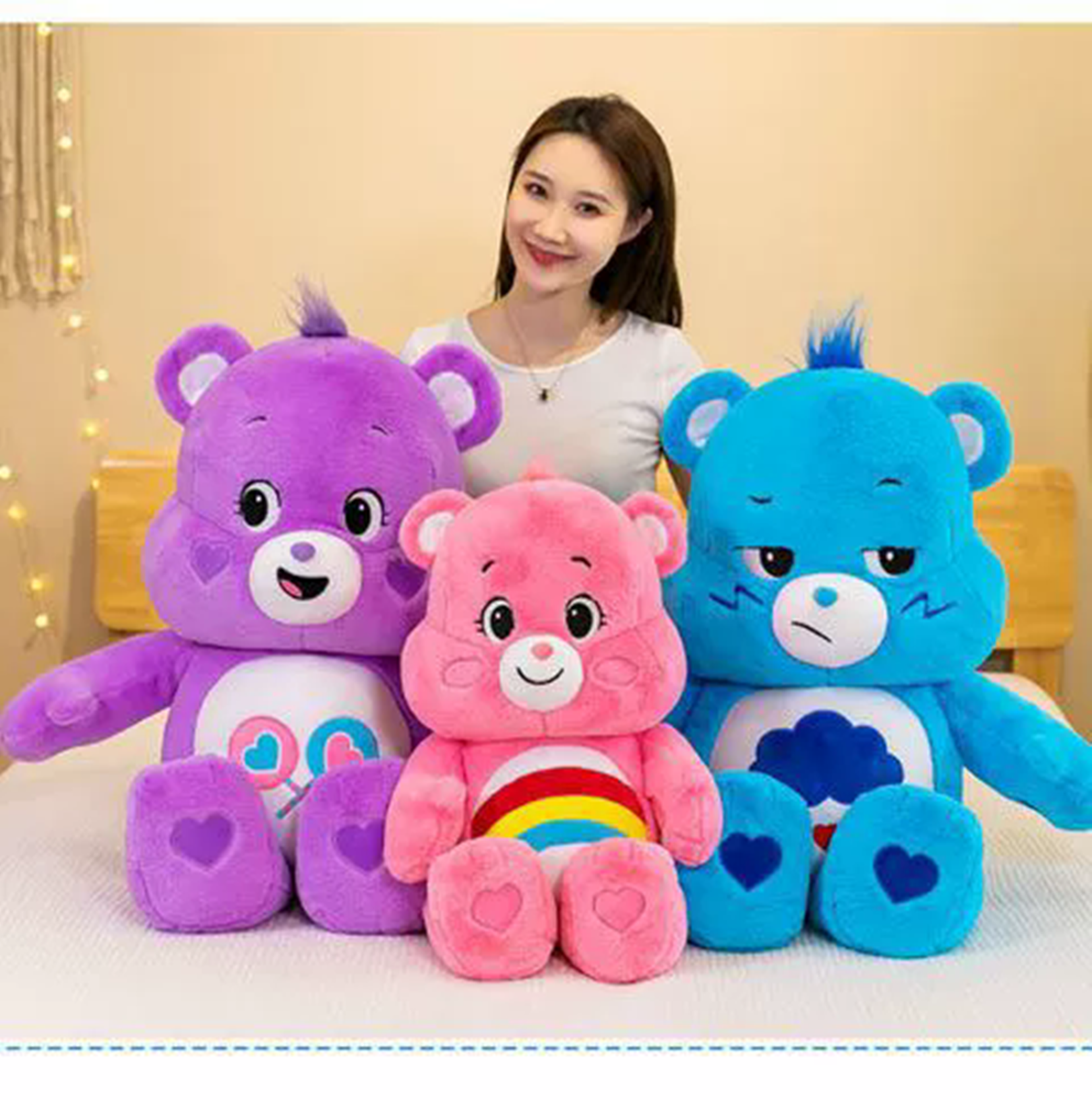 lovely care bear plush toy, new animal series anime bear doll, kawaii room gift for kids
