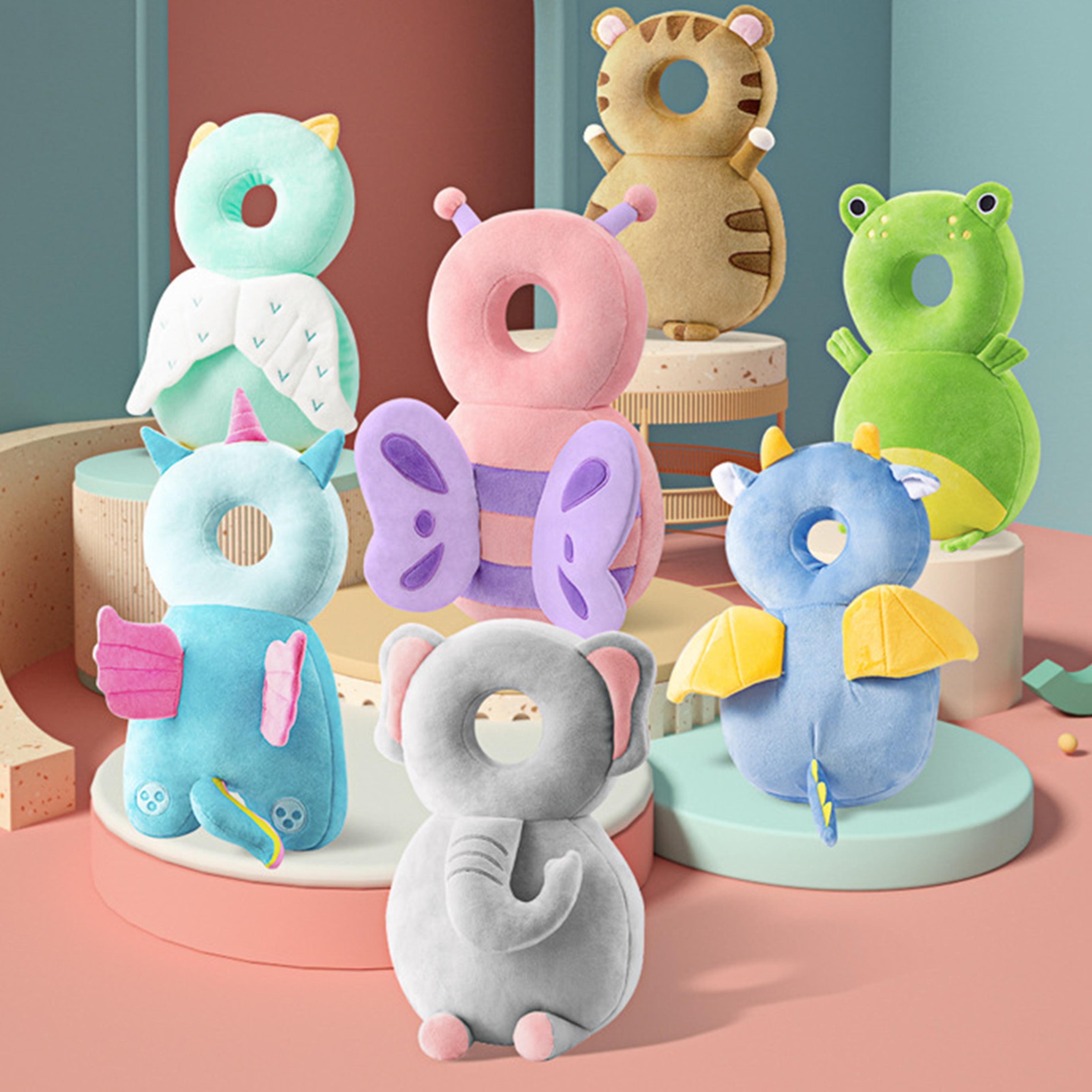Breathable Infant Anticollision Pillow Adjustable Strap Baby Walker Head Protection Animal Plush Pa 0