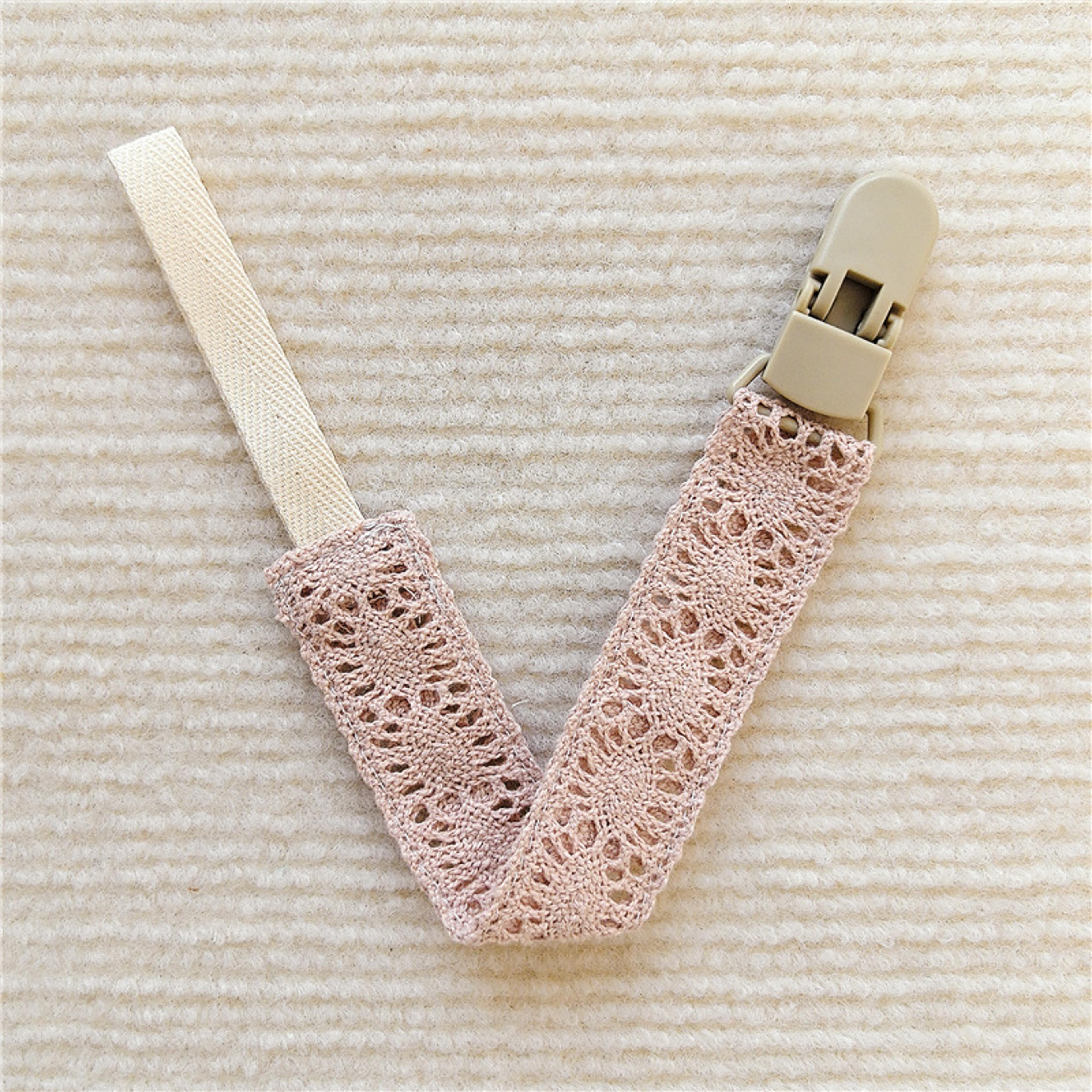 Cloth And Plastic Baby Pacifier Holder Trendy Lace Teether Toy Clip Chain 4