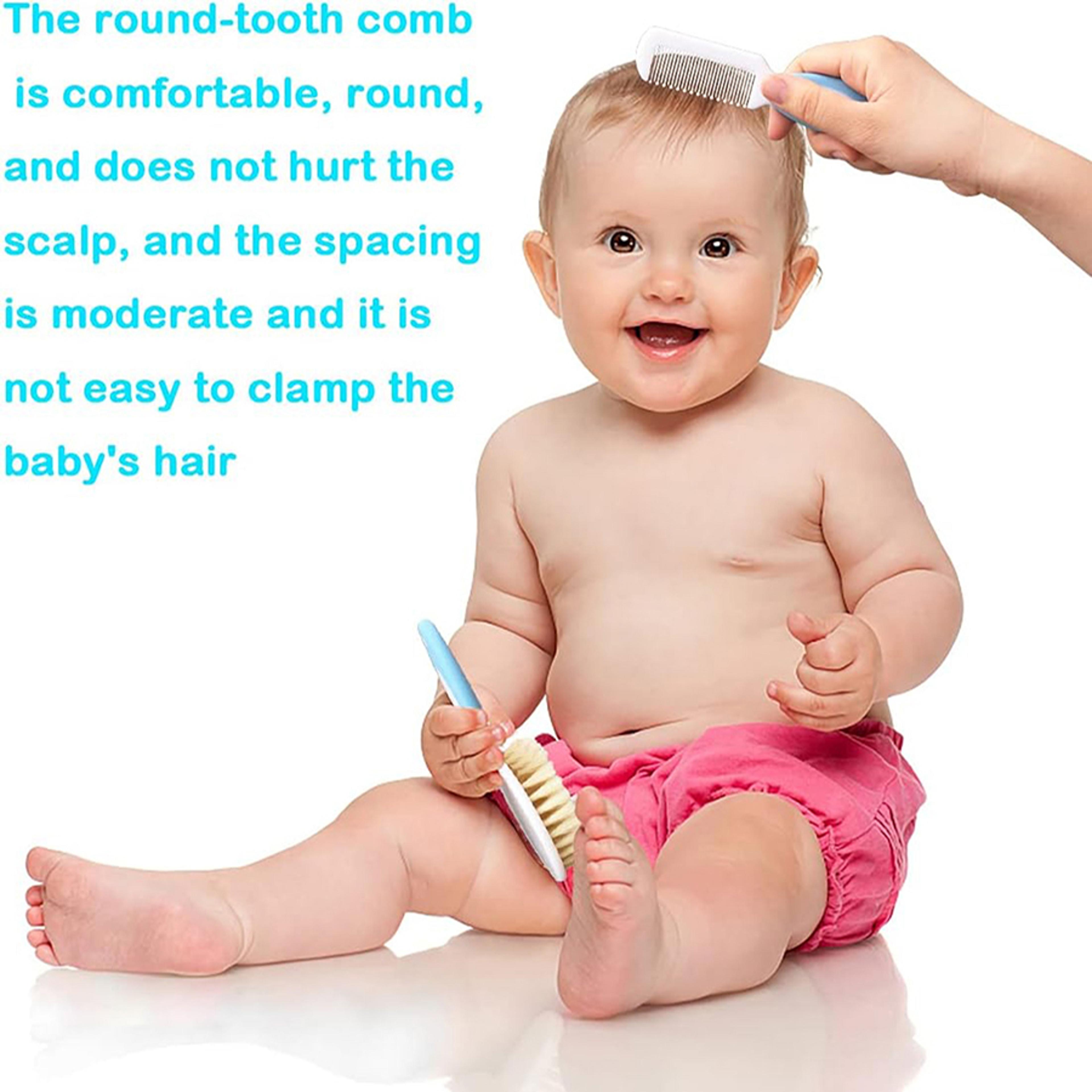Baby Hair Brush Set Toddlers Soft Bristles Cradle Cap Brush Gift Infant Bathing Soft Comb 3