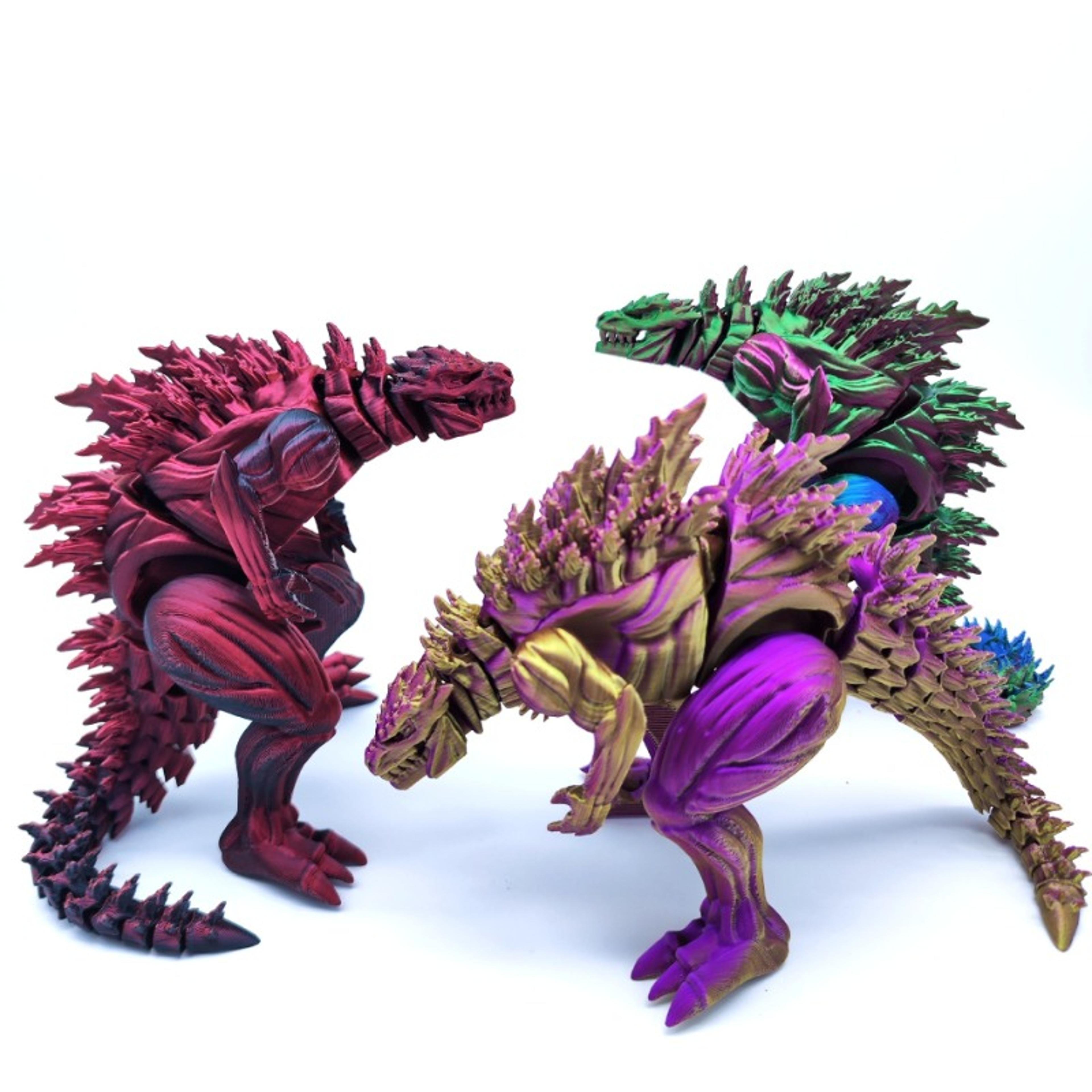 movable 3d printed dinosaur action figure, rotatable monster toy, muscle joint model, kids desktop ornament gift