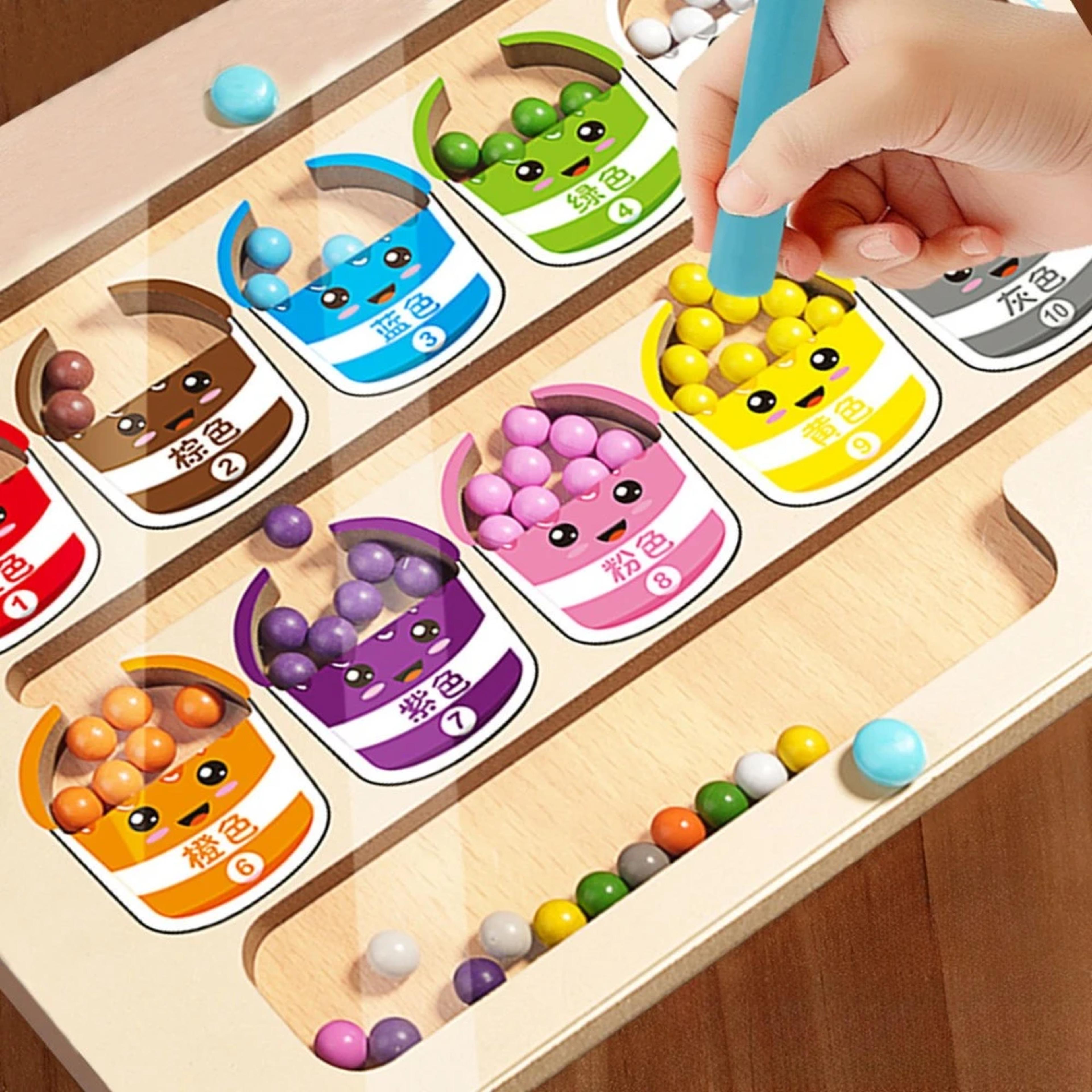Educational Toys For Kids Montessori Magnetic Color Sorting Games Sensory Play Maze Board Pen Woode 2