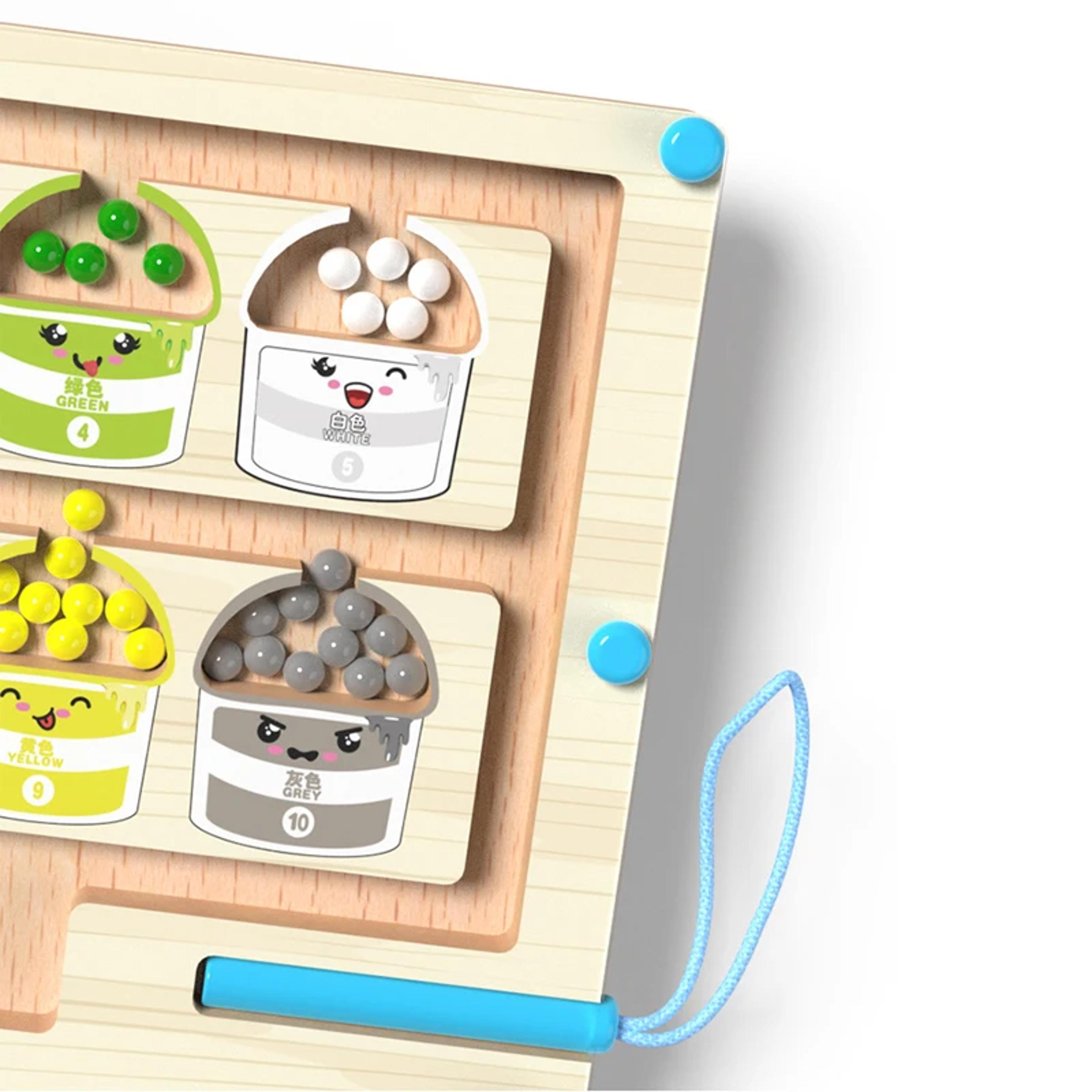 Educational Toys For Kids Montessori Magnetic Color Sorting Games Sensory Play Maze Board Pen Woode 4