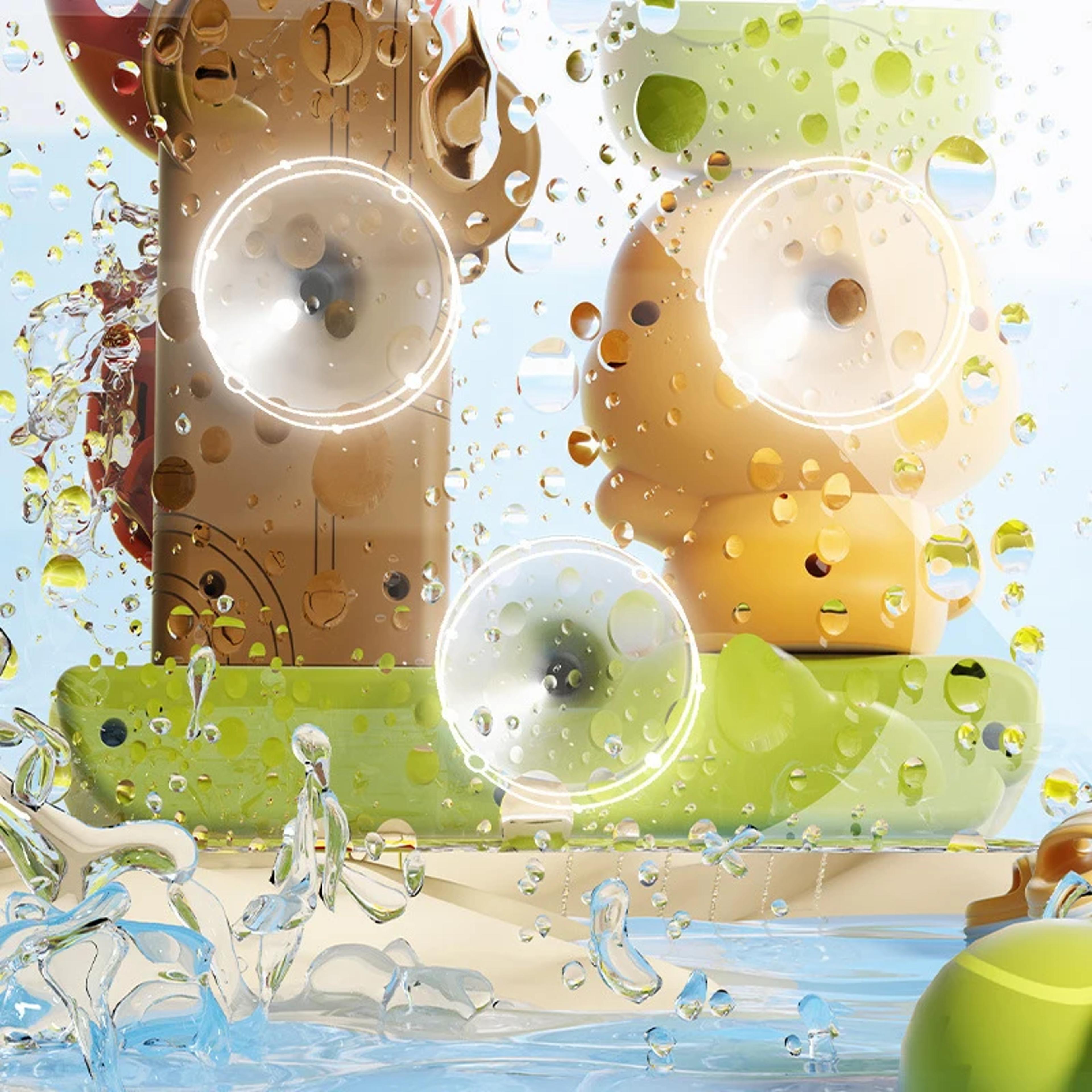Water Duck Baby Bath Toy With Flower Shape Waterwheel Fun Kids Water Spray Bathtub For Children 4