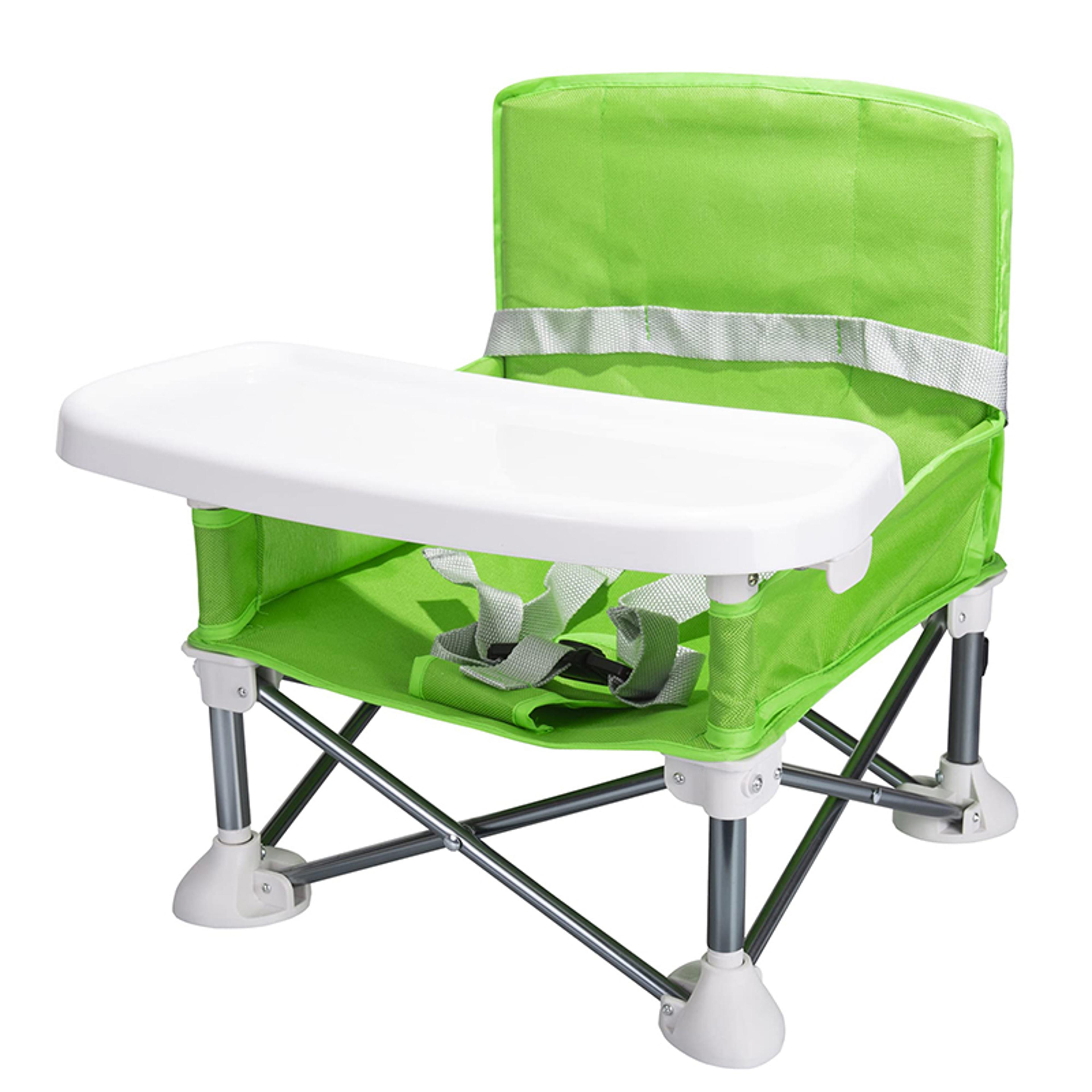 Baby Portable Foldable Dining Chair Child Comfortable Feeding Seat Beach Chair With Plate Seat Belt 9