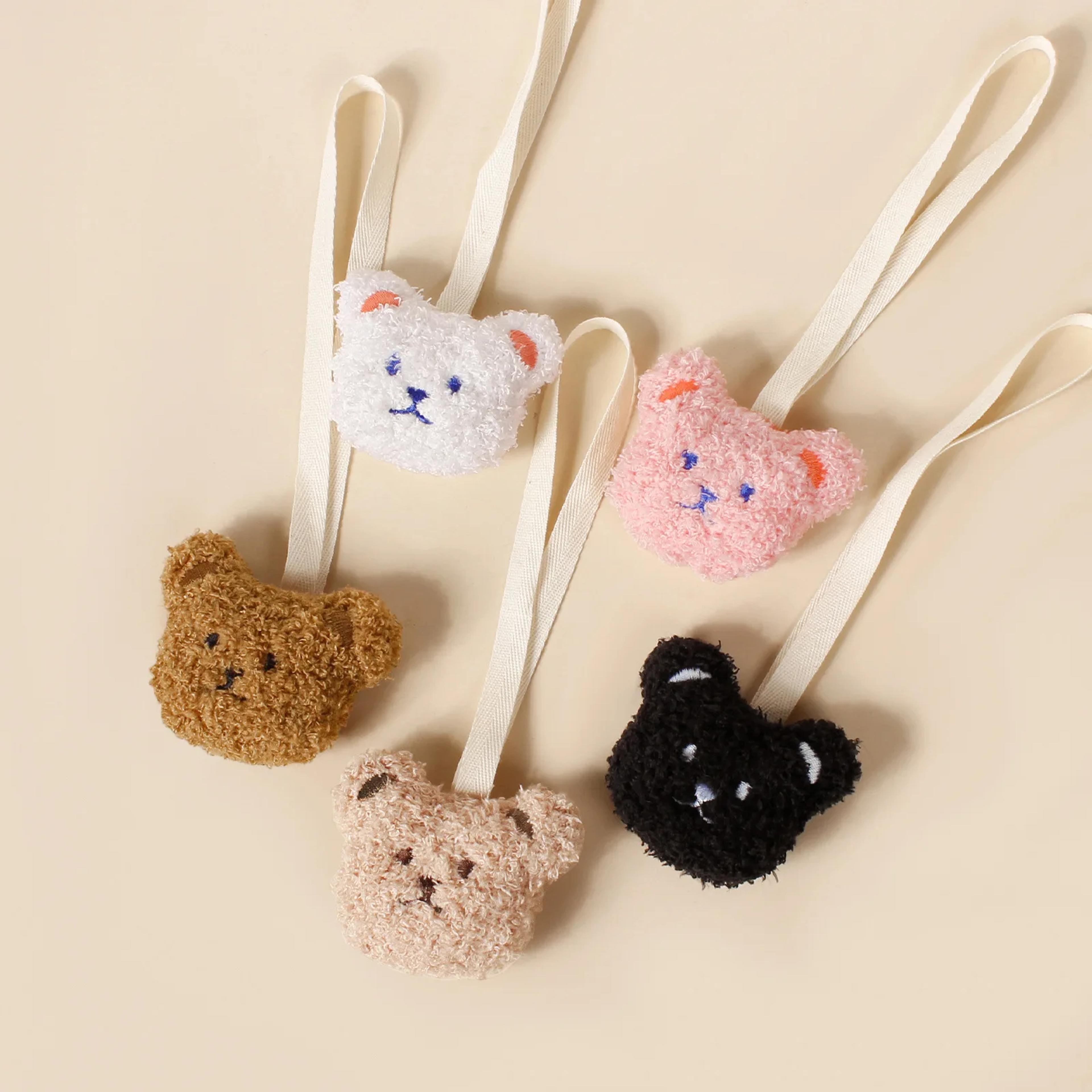 Baby Pacifier Holder Chains Cute Teddy Embroidered Bear Face Moon Clip Newborn Accessories Toddler  2