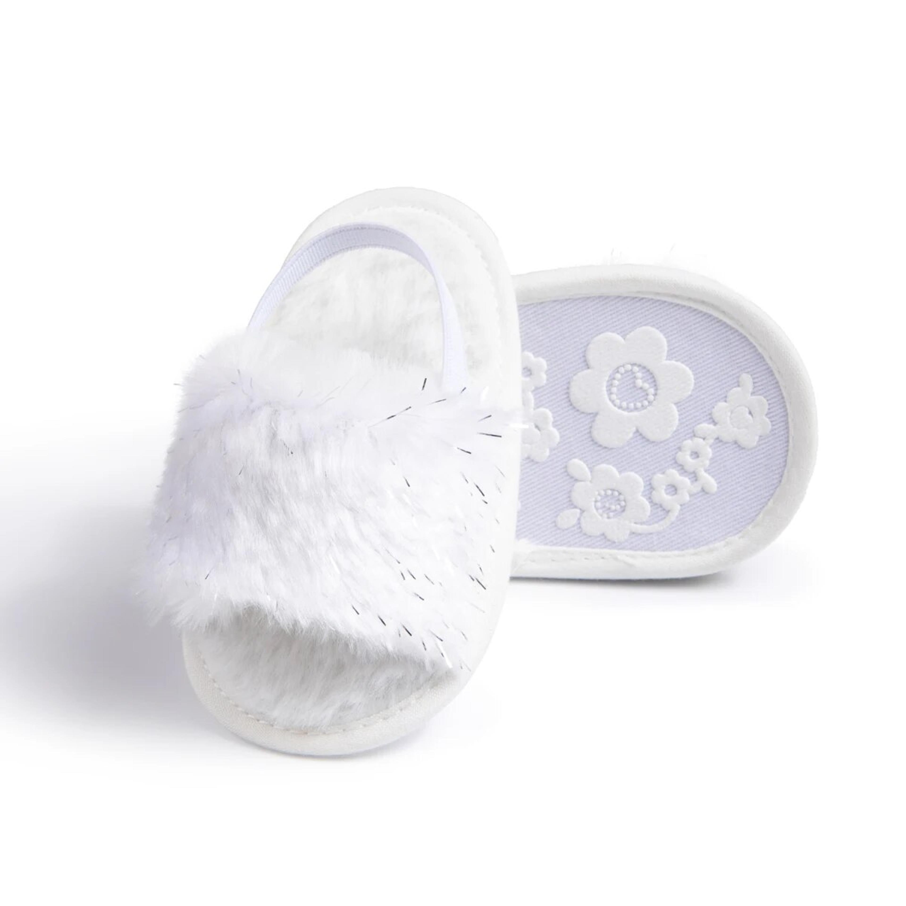 Soft Cotton Meckior Baby Sandals For Boys Girls Fluffy AntiSlip Shoes First Walkers Toddler Slipper 2