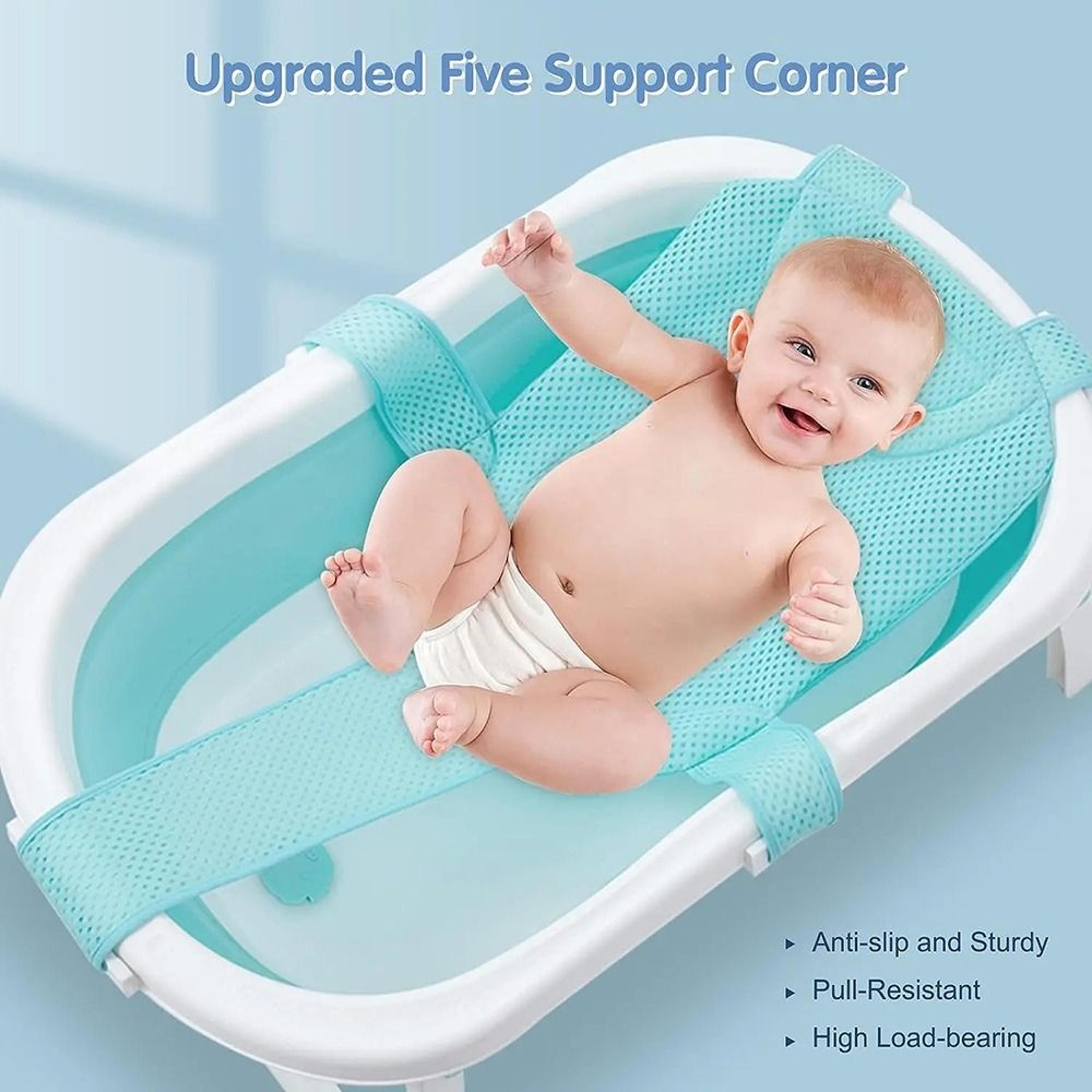 Newborn Adjustable Baby Bath Cushion Crossshaped Antislip Baby Bath Mat Bathtub Shower Cradle Bed S 4