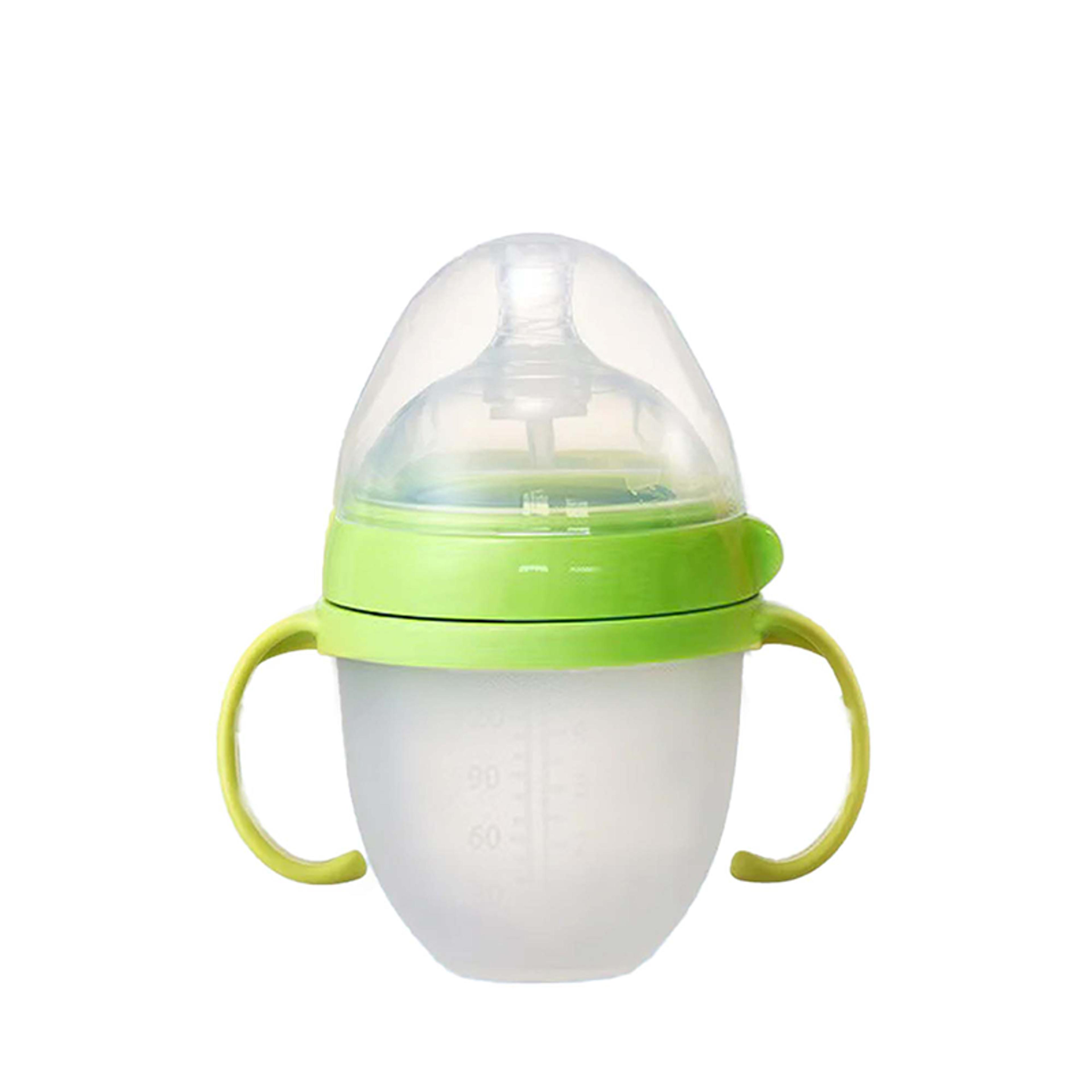 NanoSilicone Baby Bottle With Handle BreastmilkLike Design Soft Milk Pull Perfect For Sensitive Bab 8