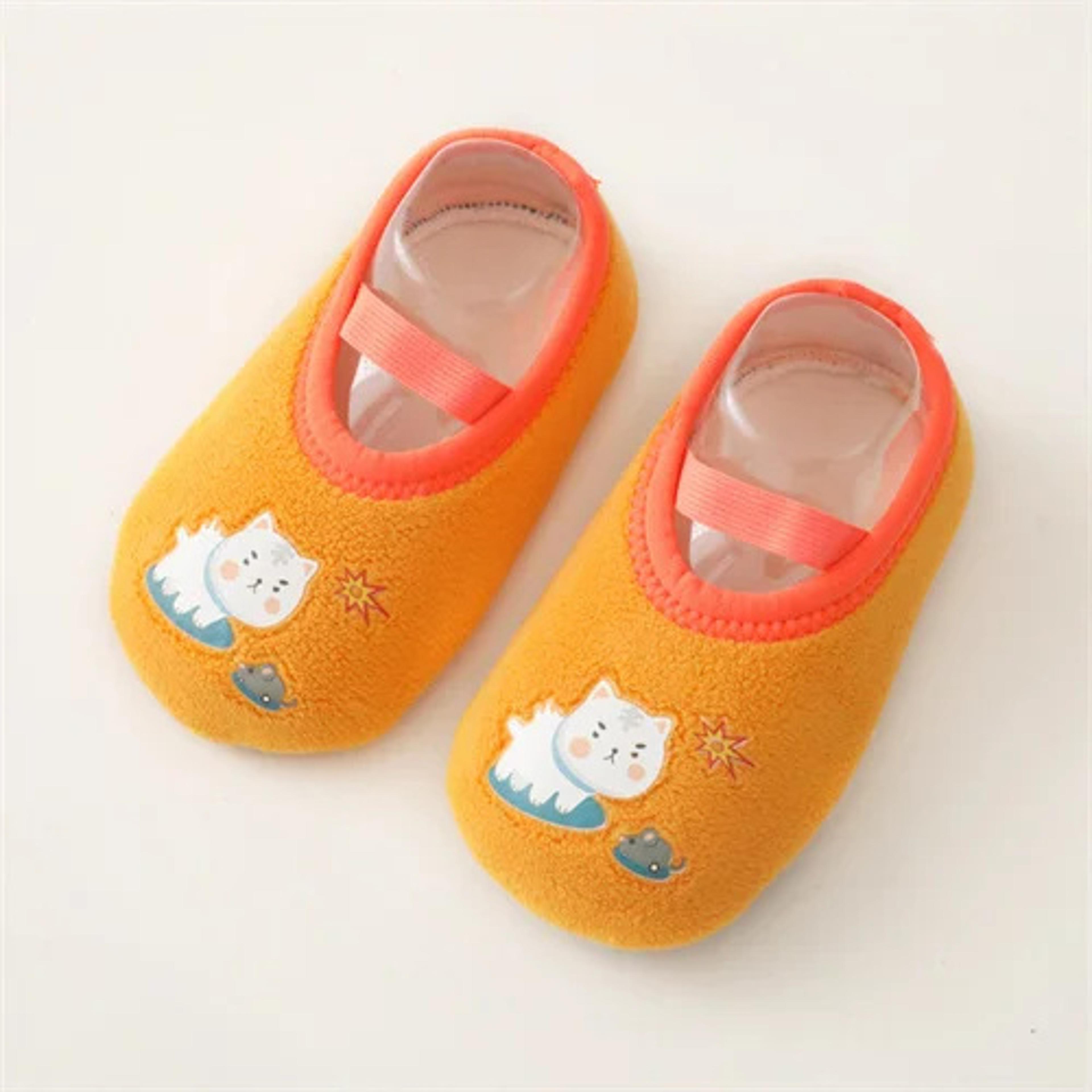 Anti Slip Newborn Baby Shoes Cartoon Slippers For Boys Girls Rubber Sole Winter First Walk Shoes In 8