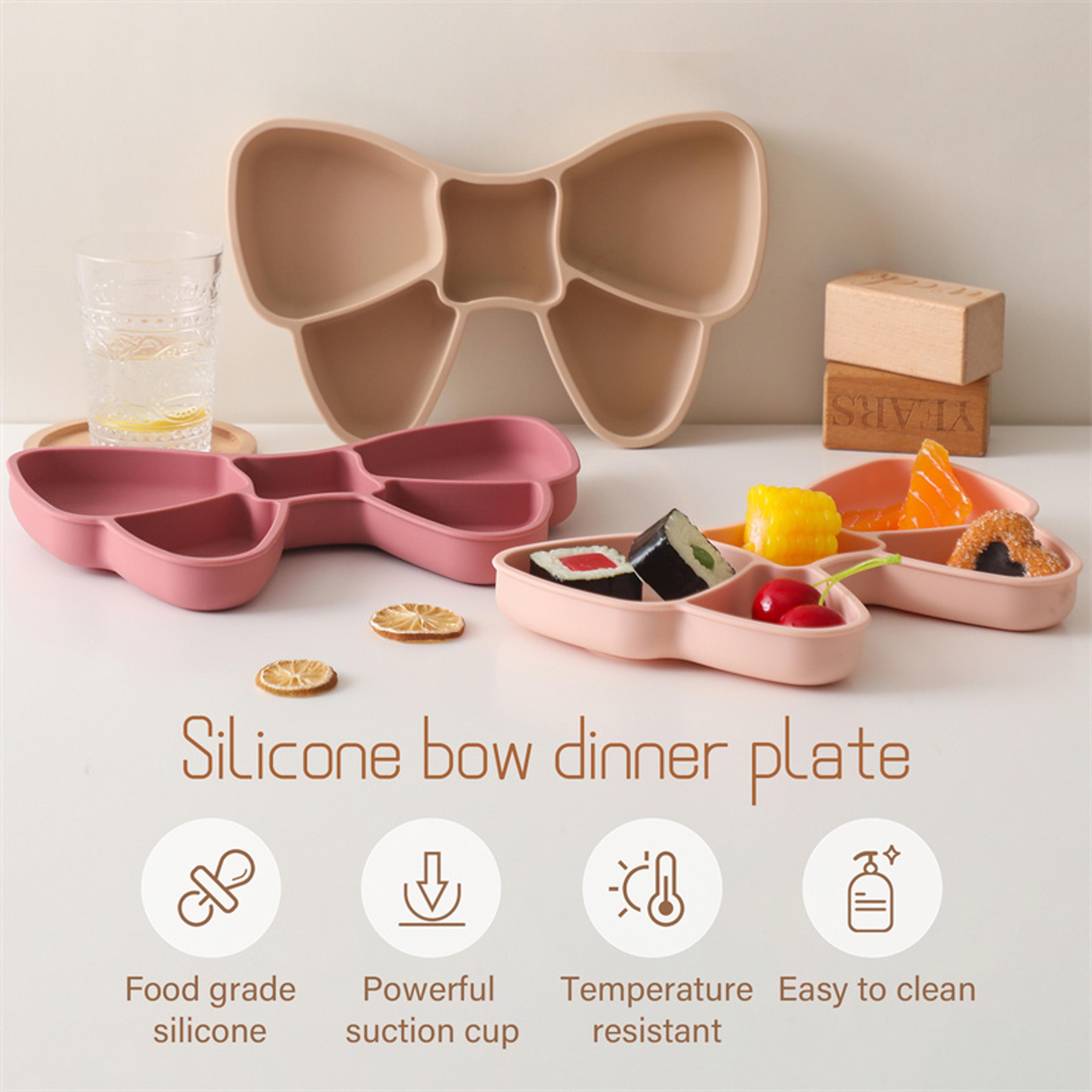 Nonslip Silicone Baby Tableware Set Bowl Fork Plate Spoon 2