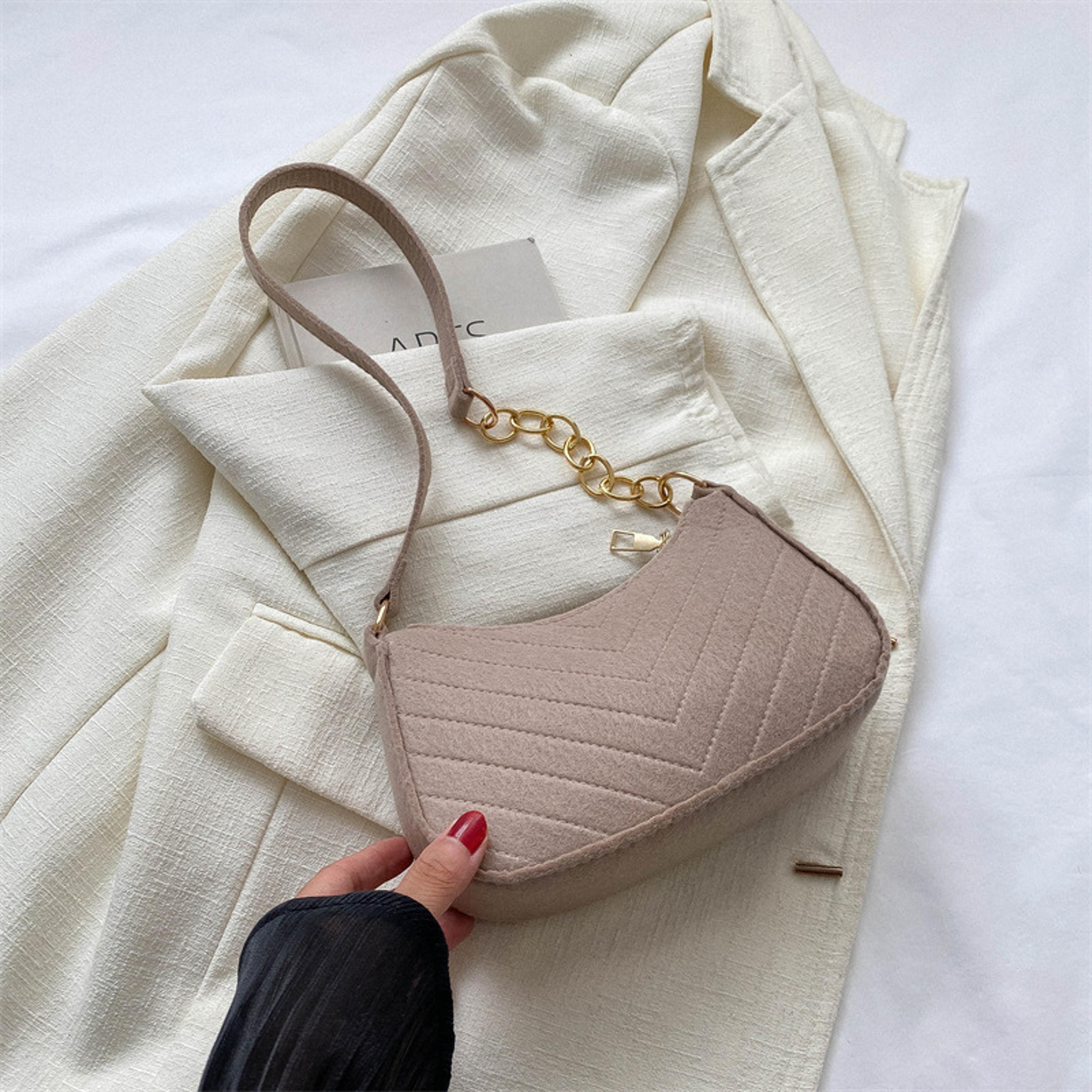 Felt Womens Bag Design Mini Shoulder Bags For Women Fashion Crescent SaddleBag Advanced Underarm Ha 10