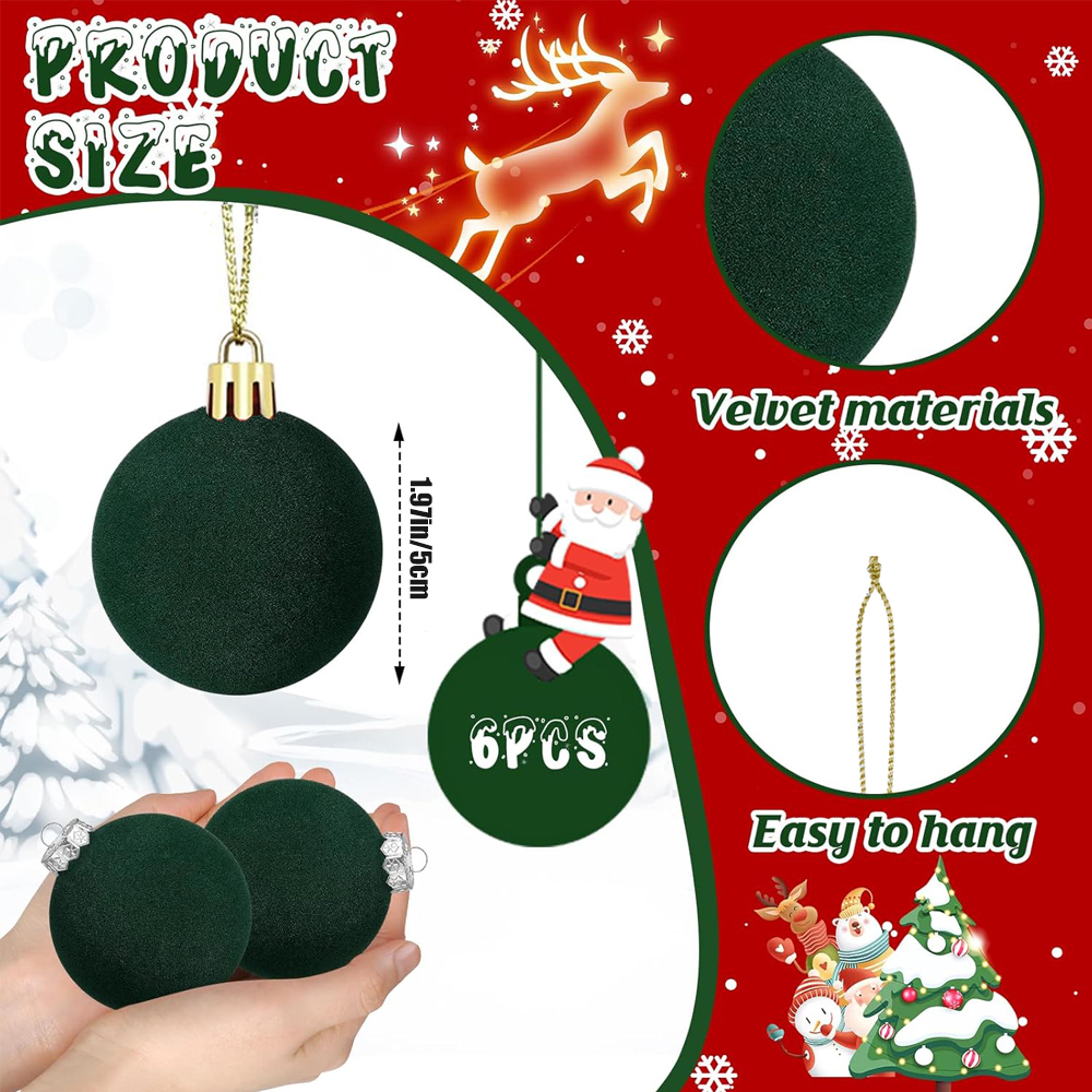 Plush Flocked Christmas Tree Ornaments Velvet Hanging Balls For Holiday Decor Clearance Christmas D 3