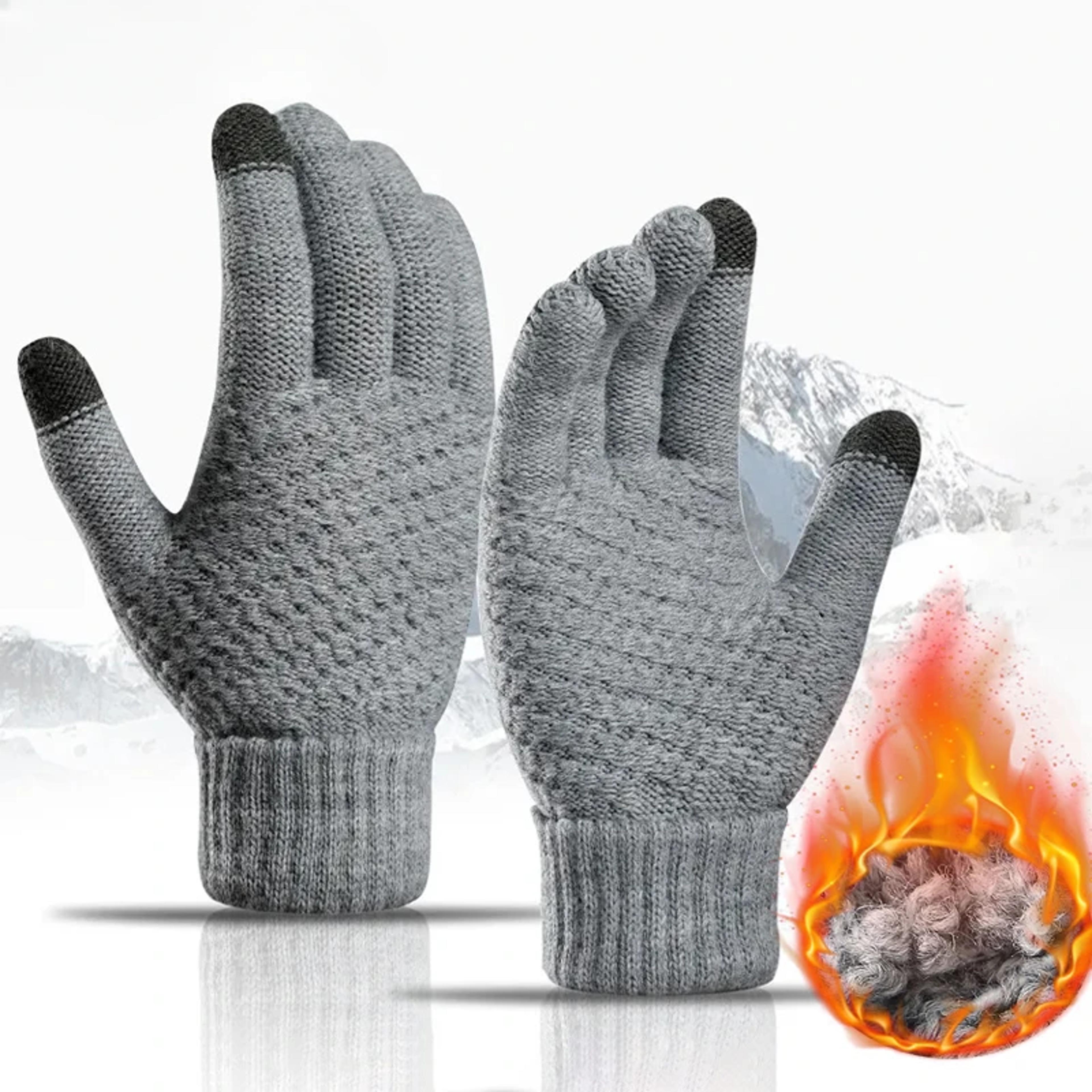 touch screen gloves, warm winter women men, full finger outdoor cycling, classical knit mittens wool, driving glove