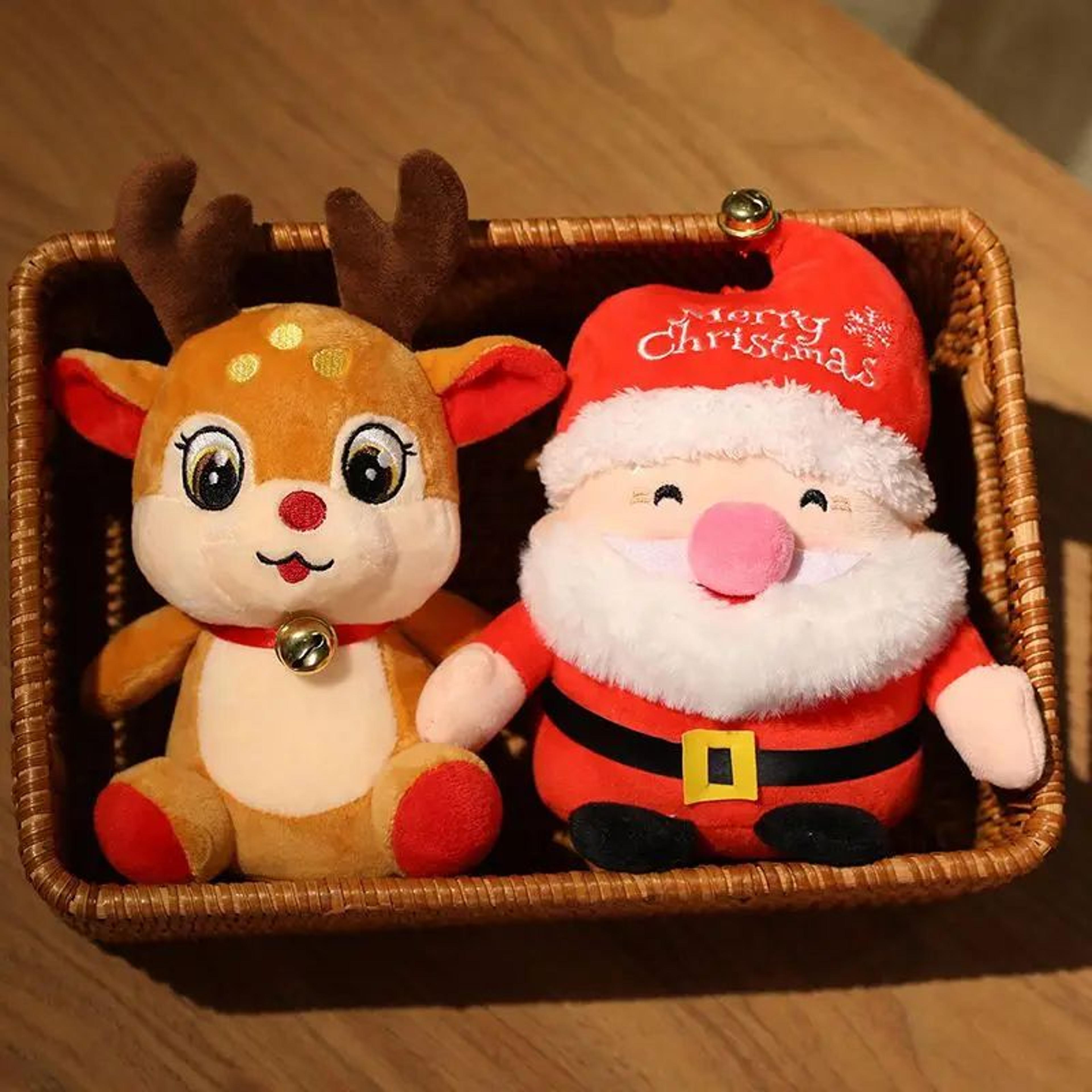 Lovely Santa Claus Elk Plush Doll 22CM Stuffed Animal Toy Soft Christmas Decoration Perfect Gift Fo 4