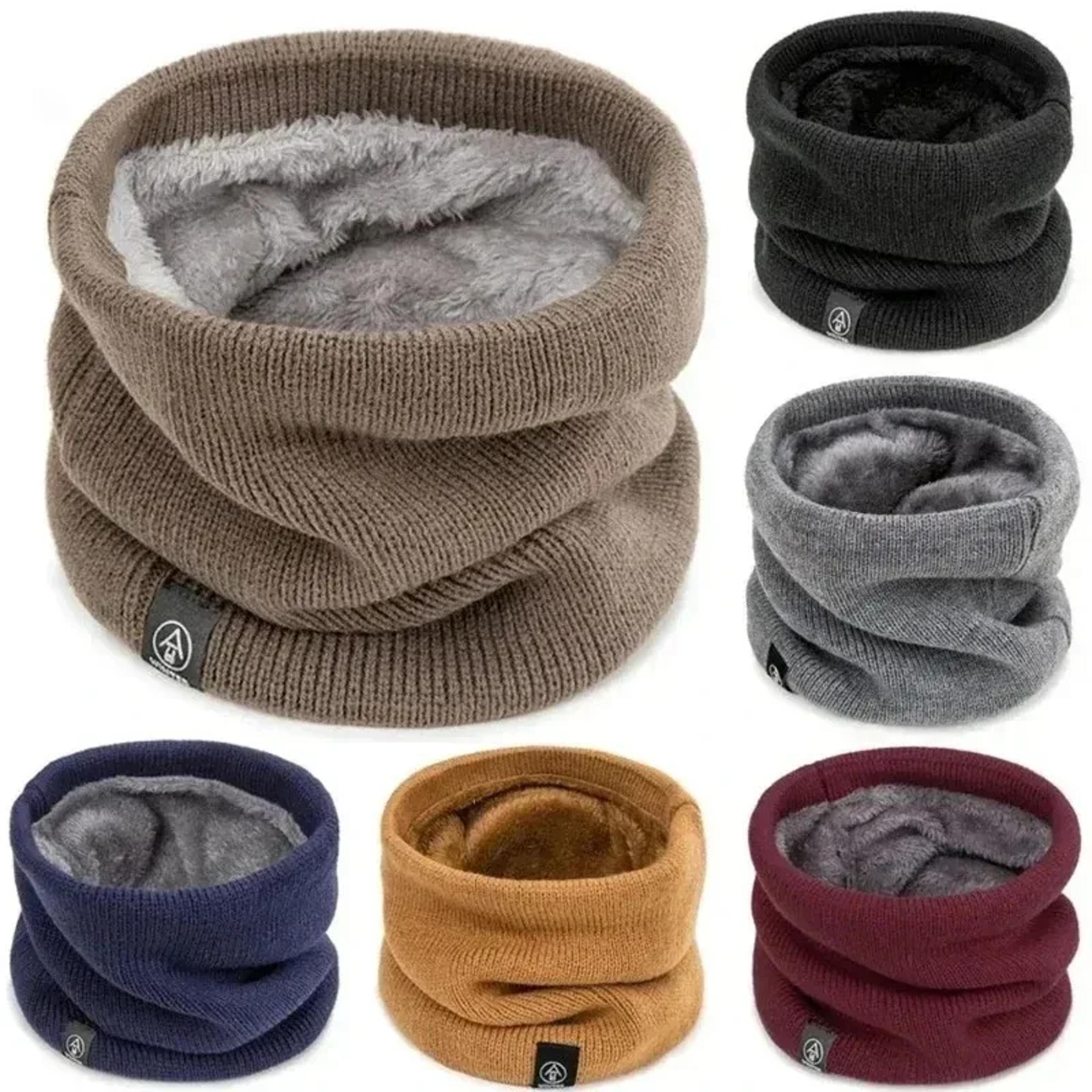 plush windproof winter neck gaiter, warm knitted scarf, running men women tube scarf, cold-proof outdoor sport skiing