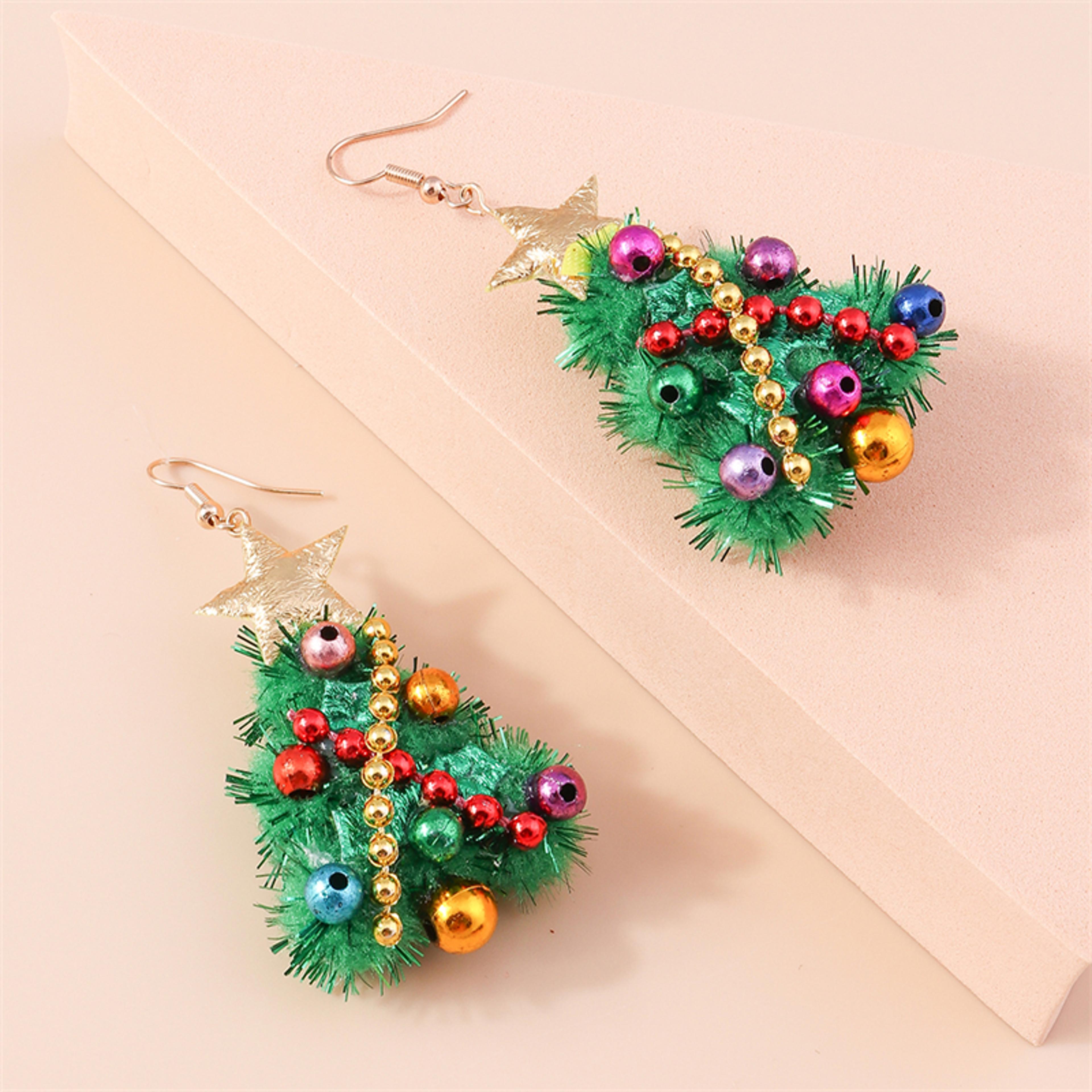 Merry Christmas Drop Earrings New Fashion Mix Styles Santa Deer Christmas Tree Dangle Earrings For  3