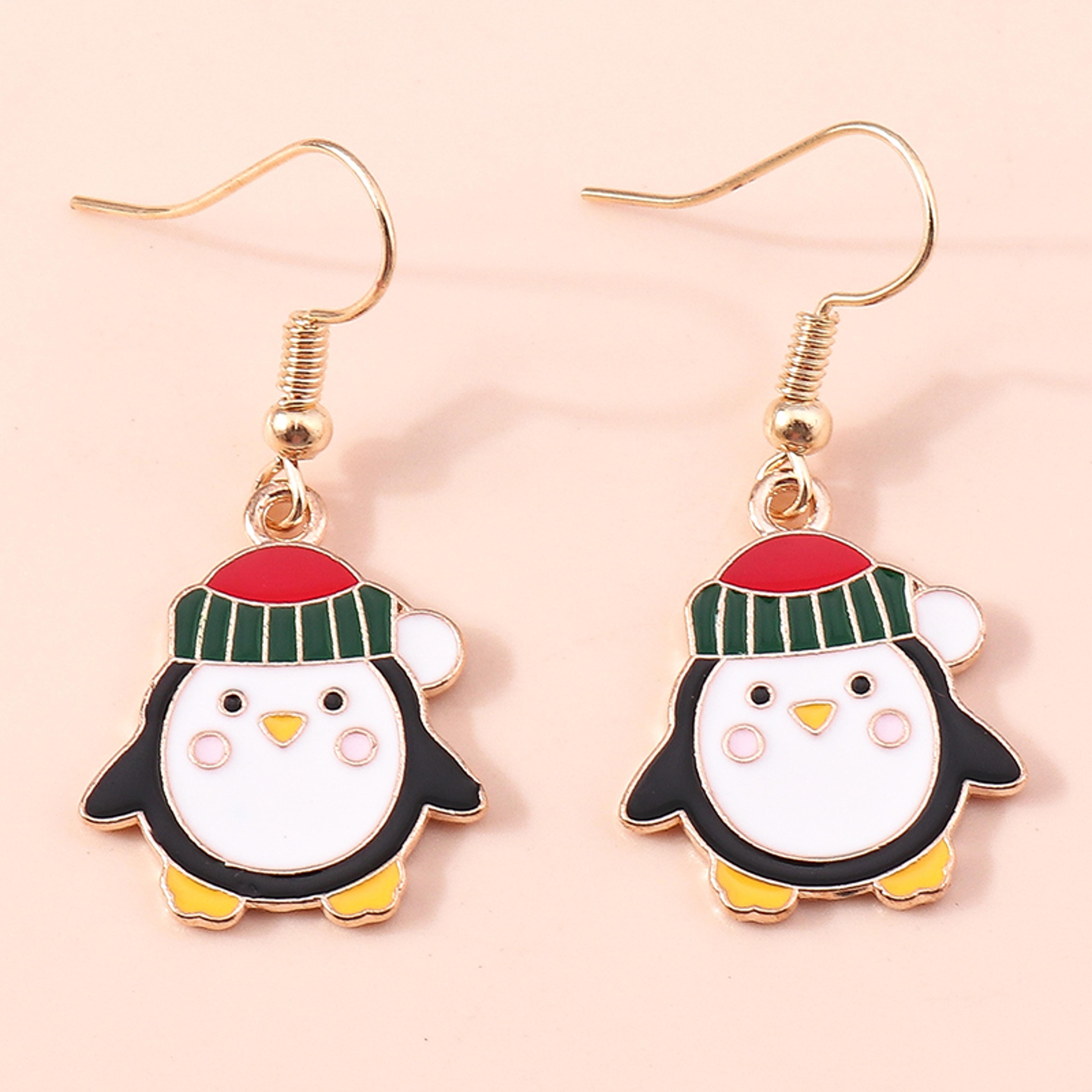 Merry Christmas Drop Earrings New Fashion Mix Styles Santa Deer Christmas Tree Dangle Earrings For  8